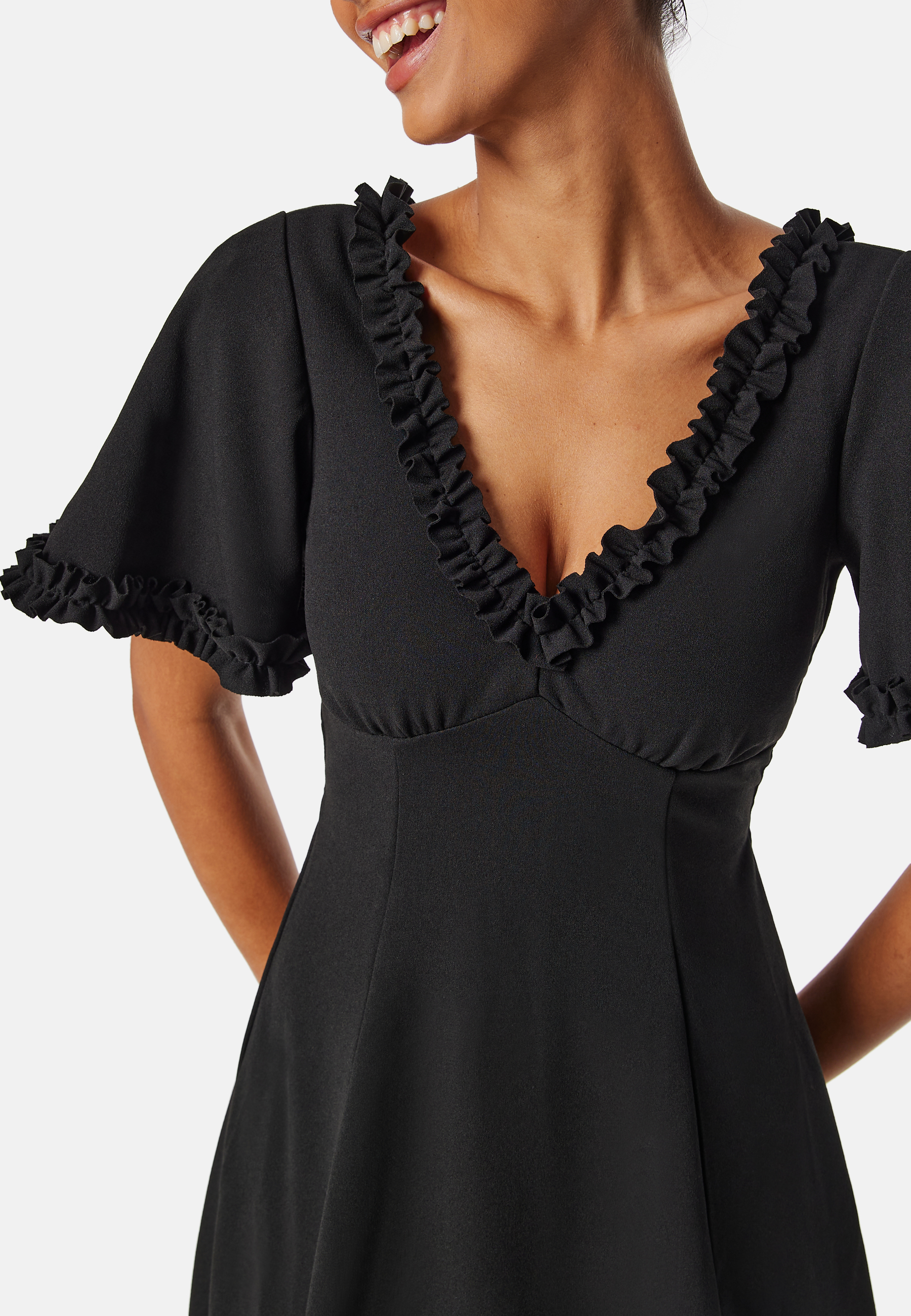 Flutter Sleeve Frilly Midi Dre 3