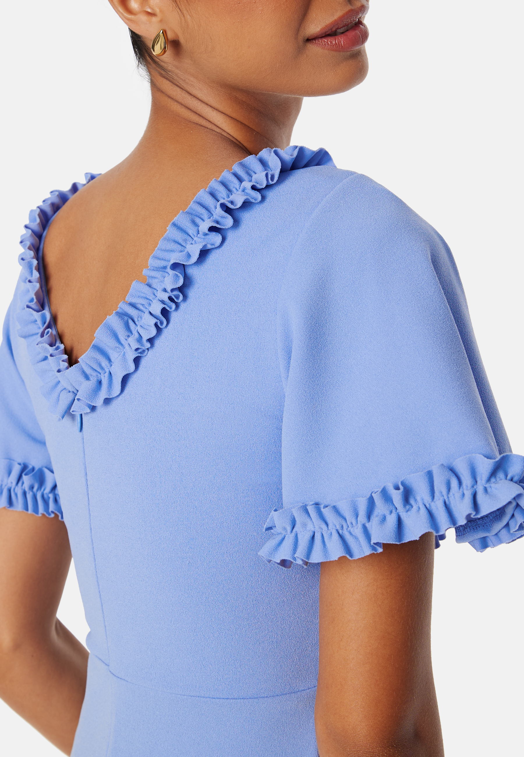 Flutter Sleeve Frilly Midi Dre 3