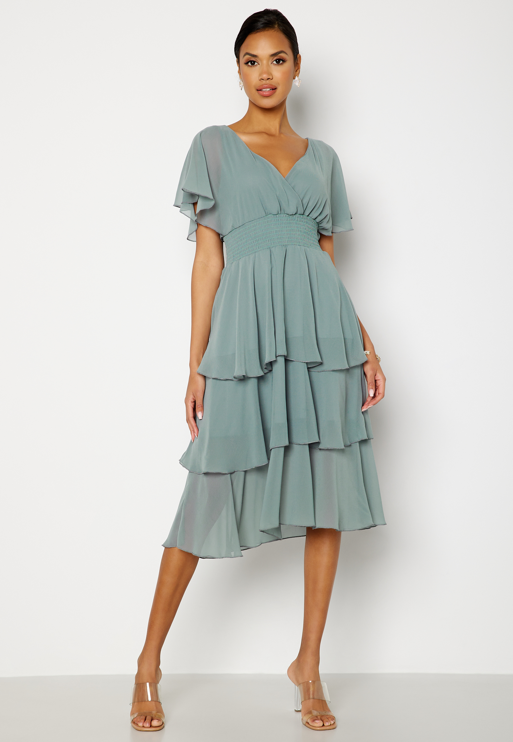Flutter Tiered Midi Dress