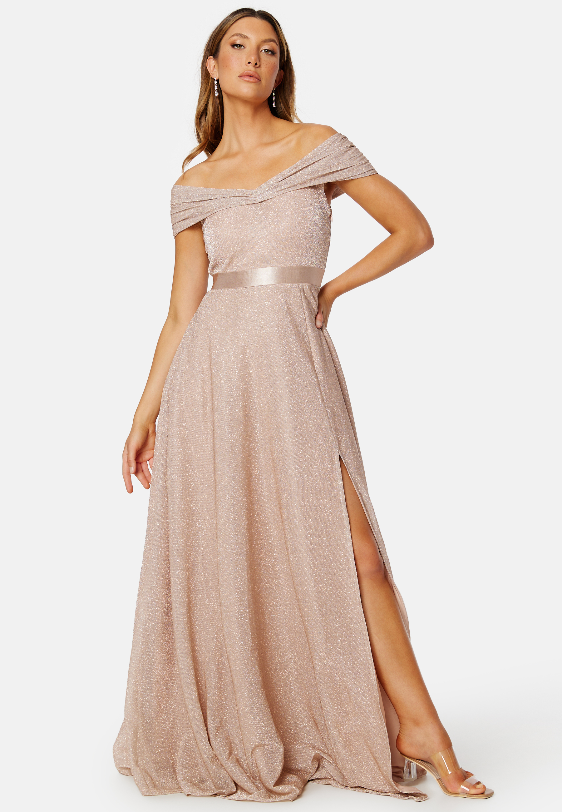 Image of Glitter Bardot Maxi Dress