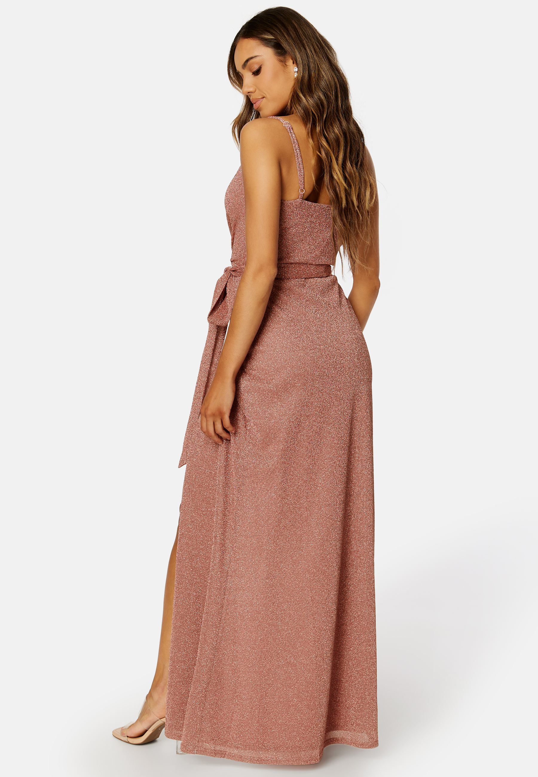 Glitter Wrap Front Maxi Dress 2