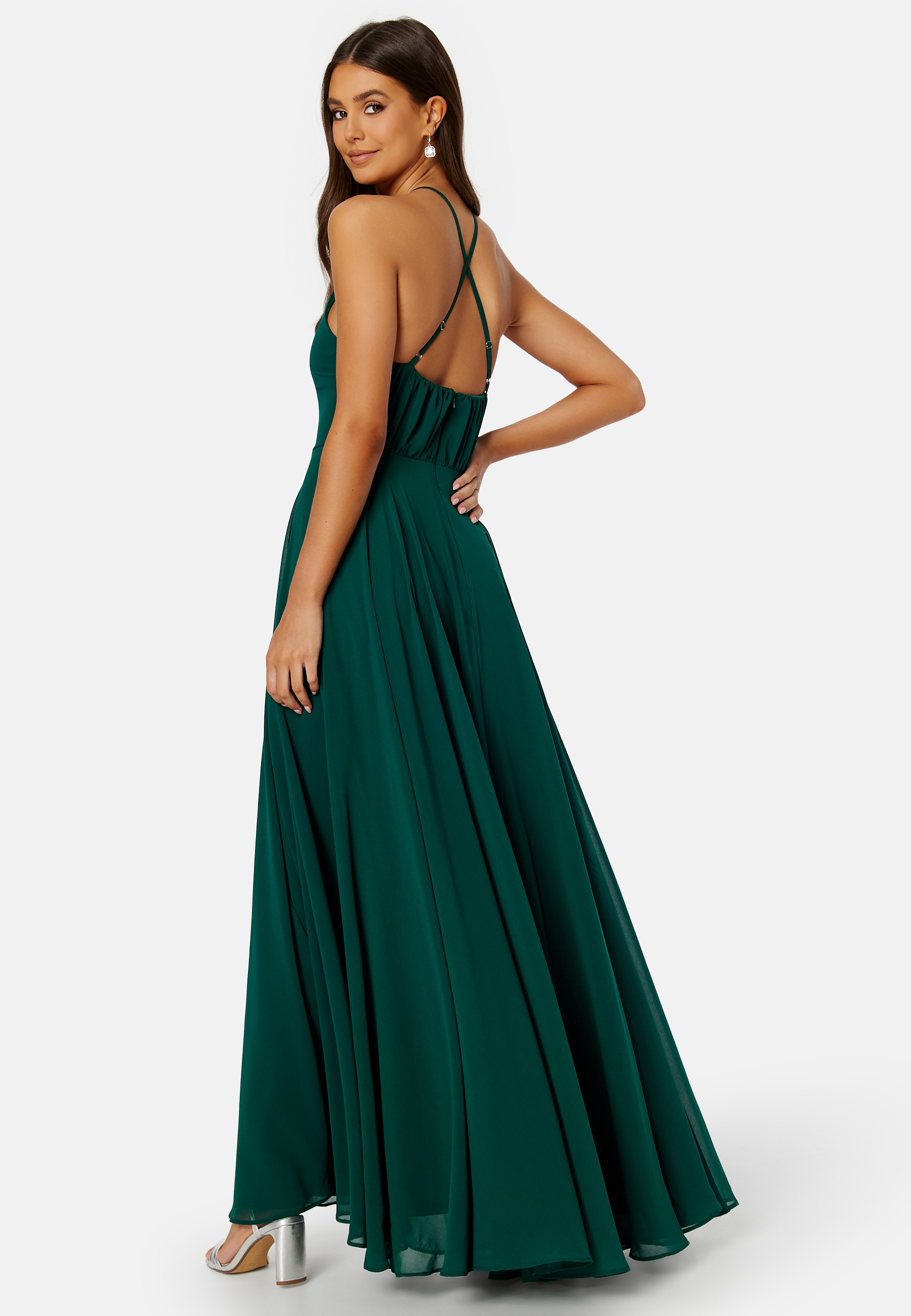 High Neck Chiffon Maxi Dress