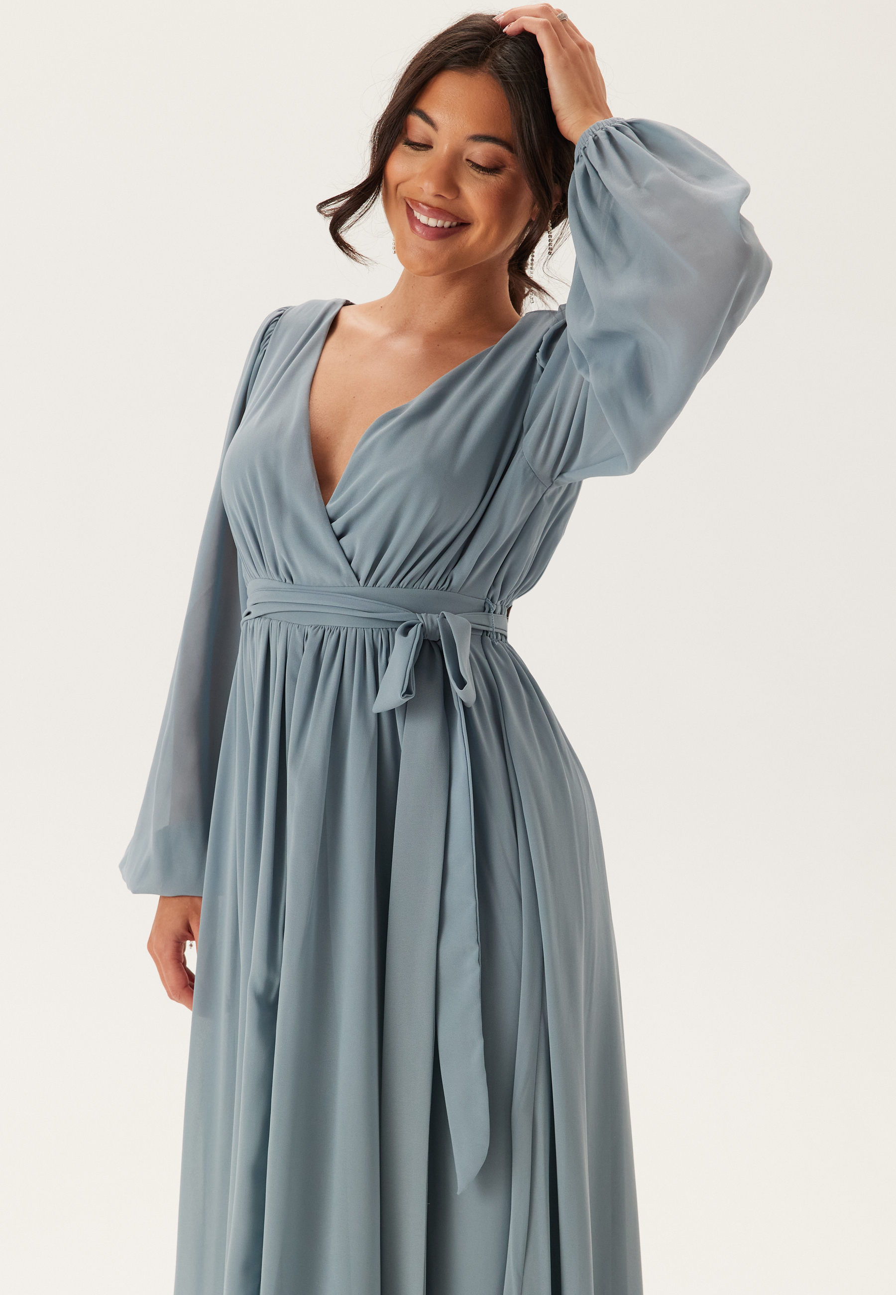 Long Sleeve Chiffon Dress 4