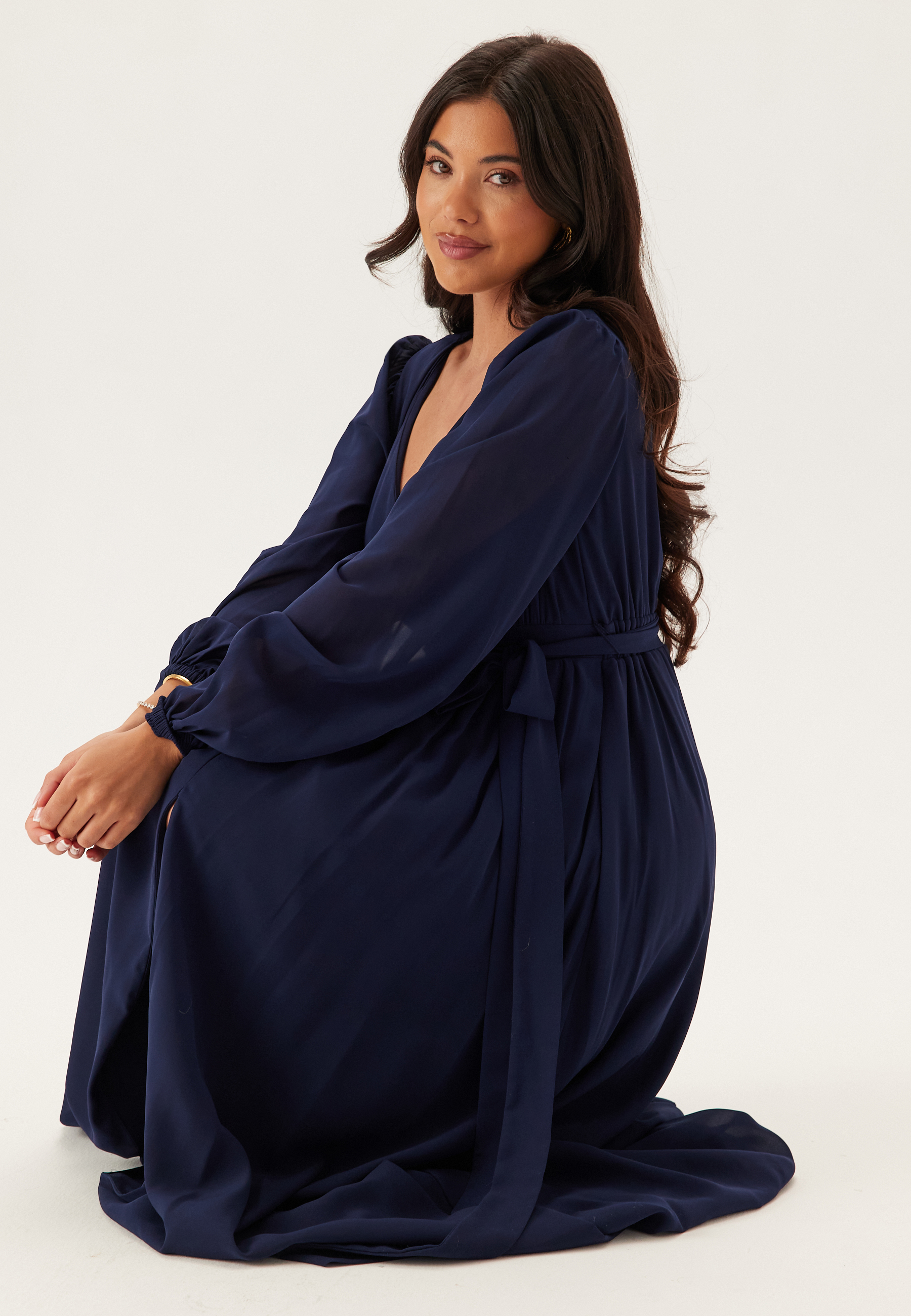 Long Sleeve Chiffon Dress 5