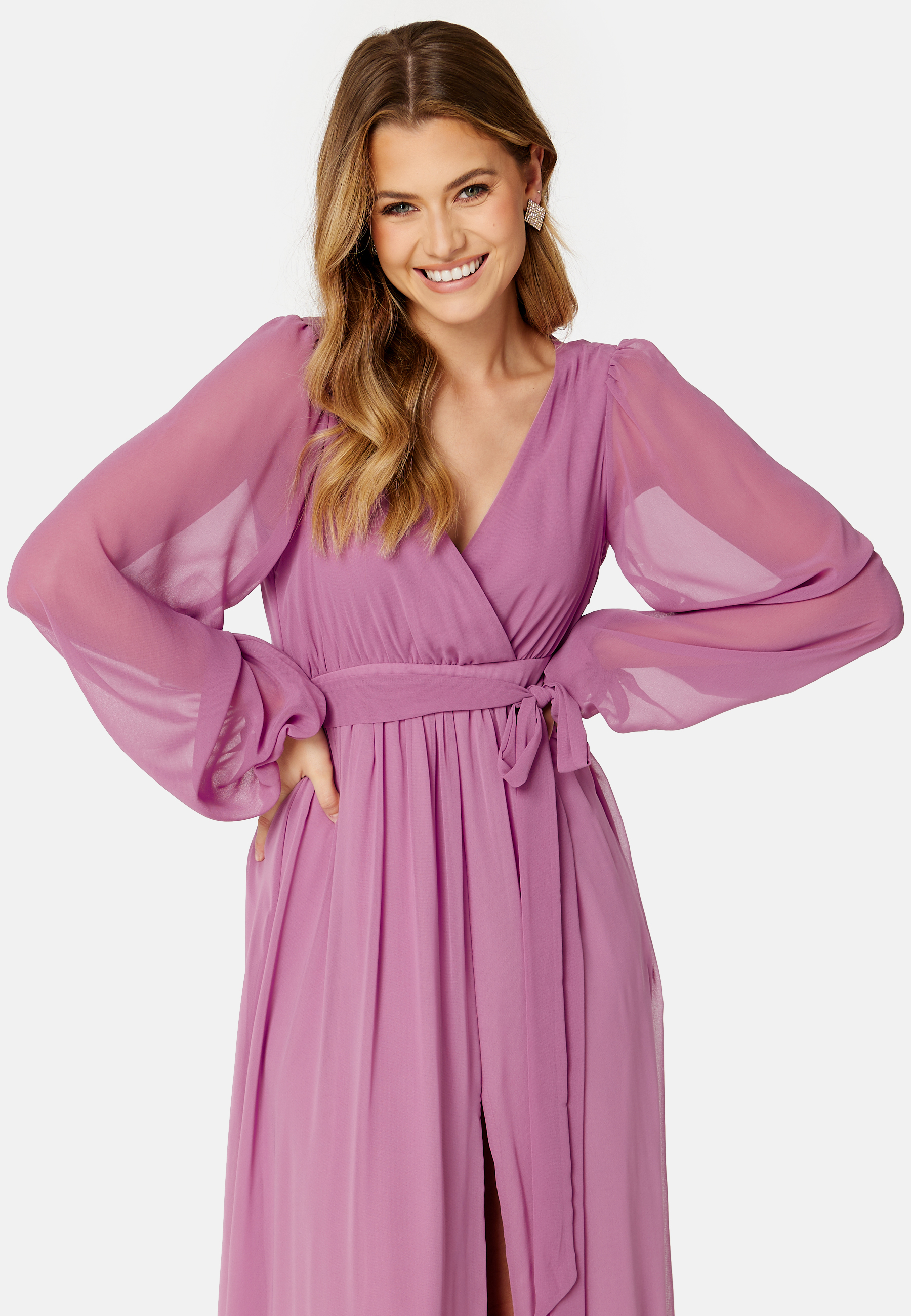 Long Sleeve Chiffon Dress 3