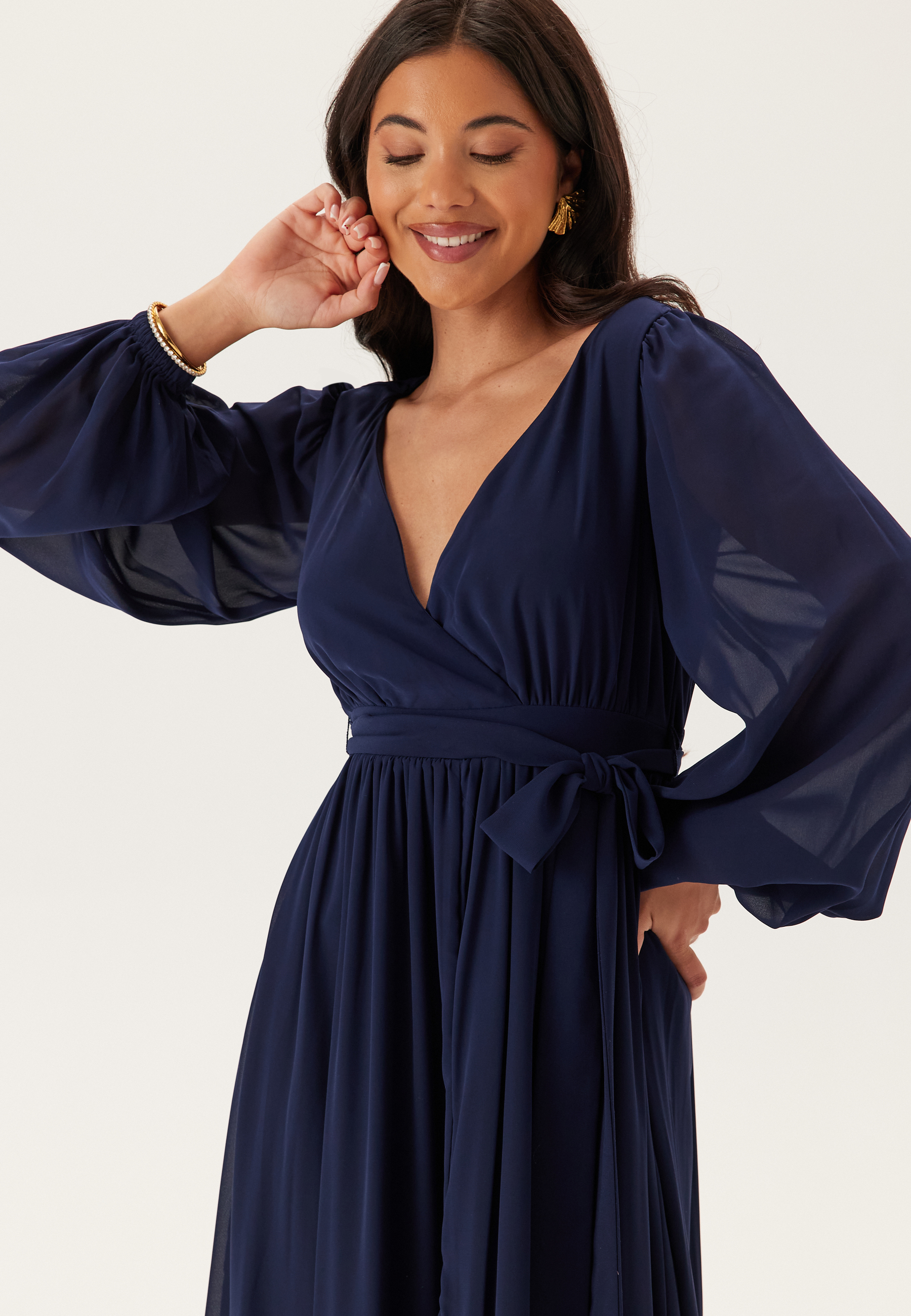 Long Sleeve Chiffon Dress 3