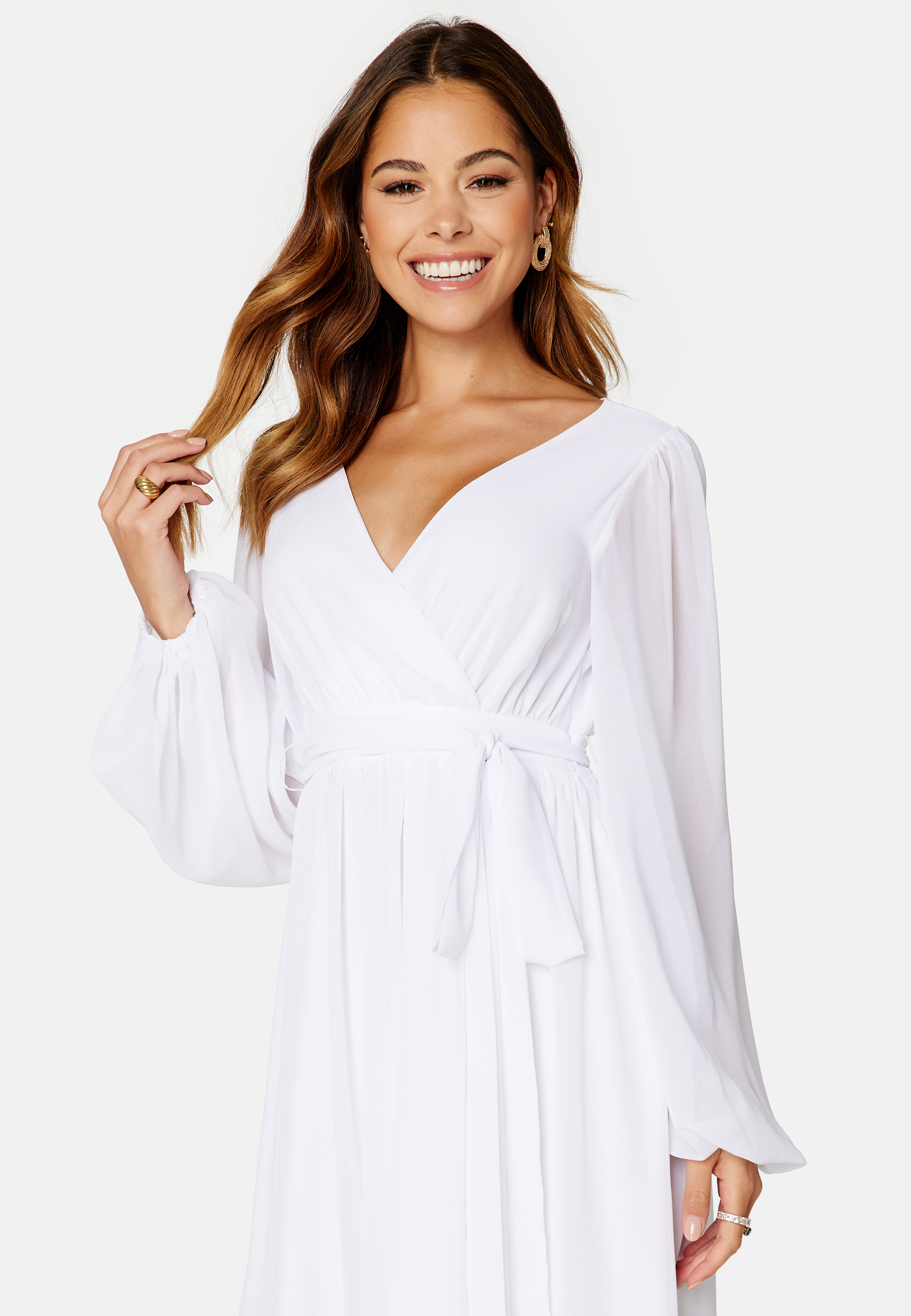 Long Sleeve Chiffon Maxi Dress 2