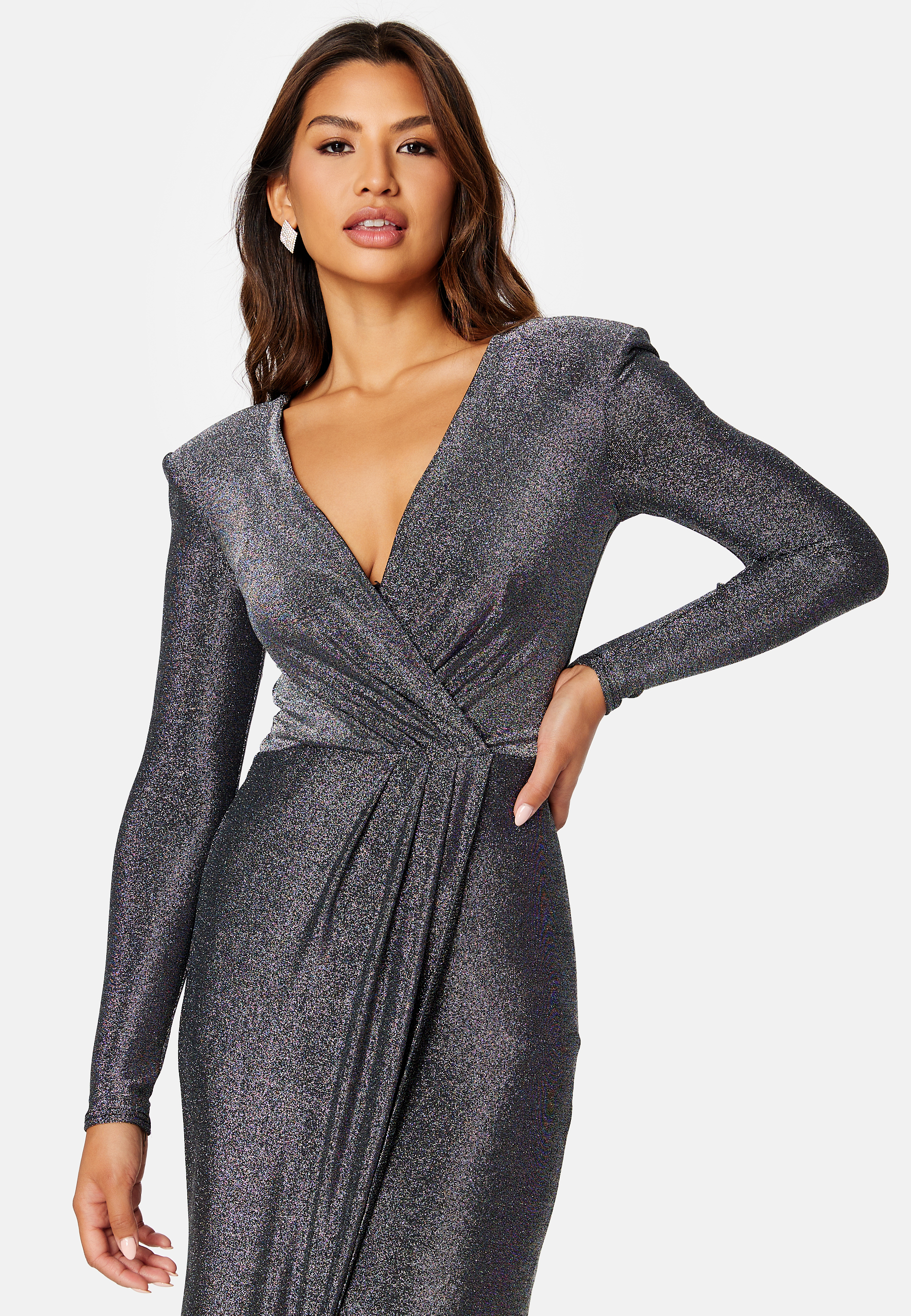 Long Sleeve Glitter Maxi Dress 2