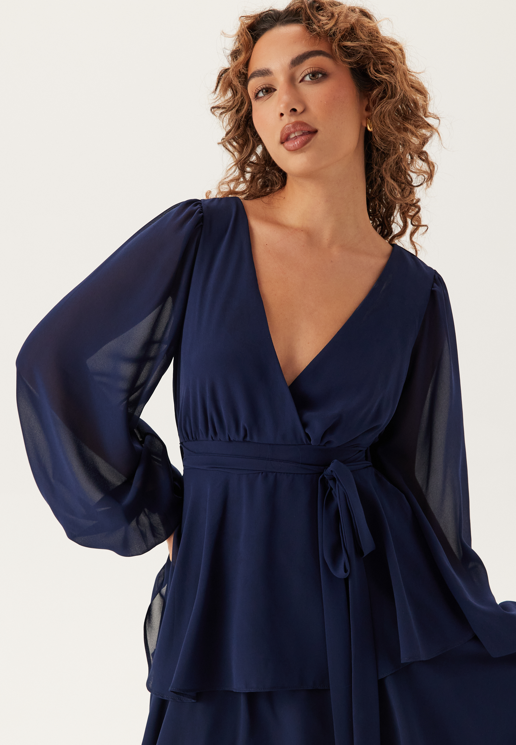 Long Sleeve Tiered Midi Dress 2