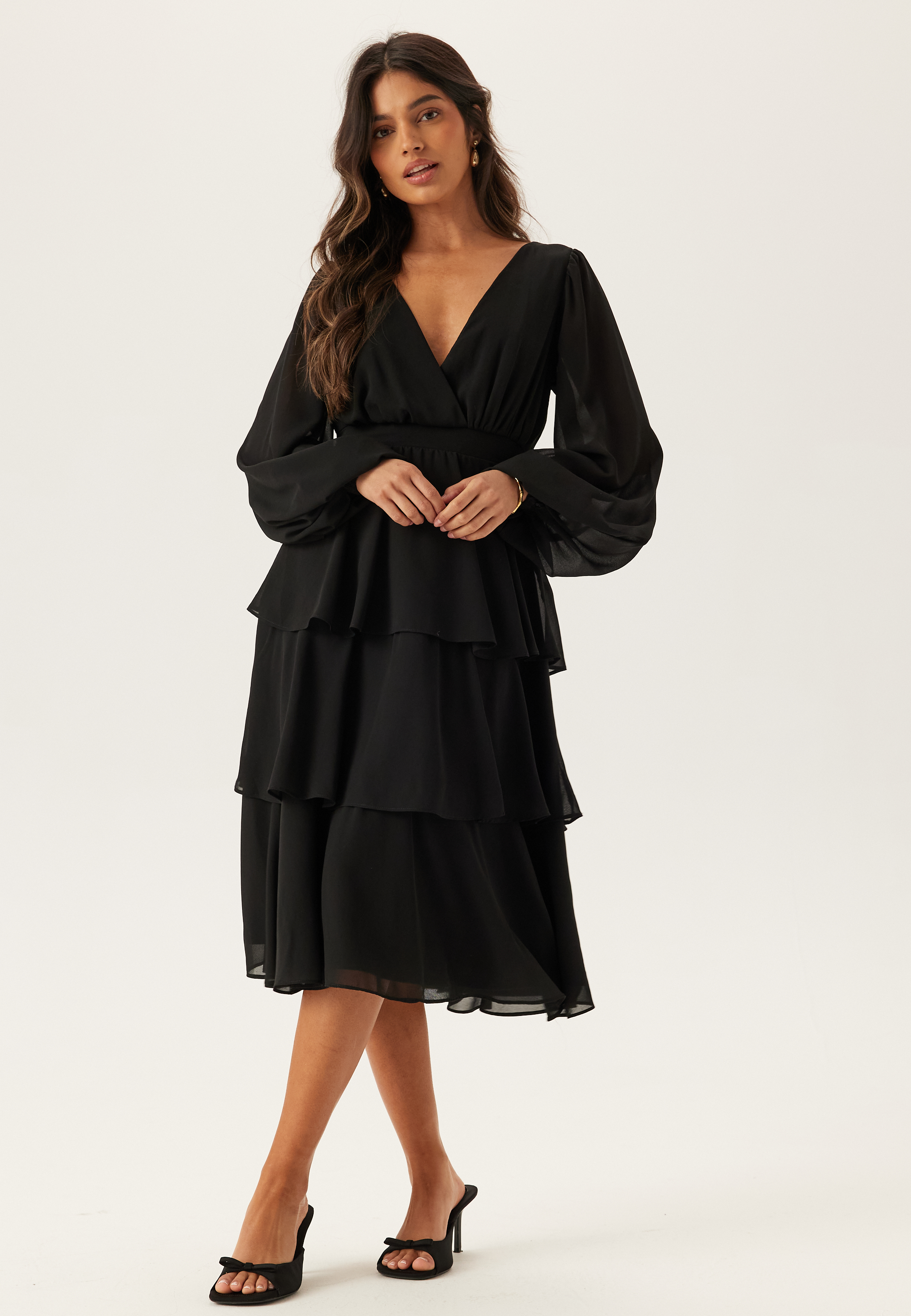 Long Sleeve Tiered Midi Dress 5