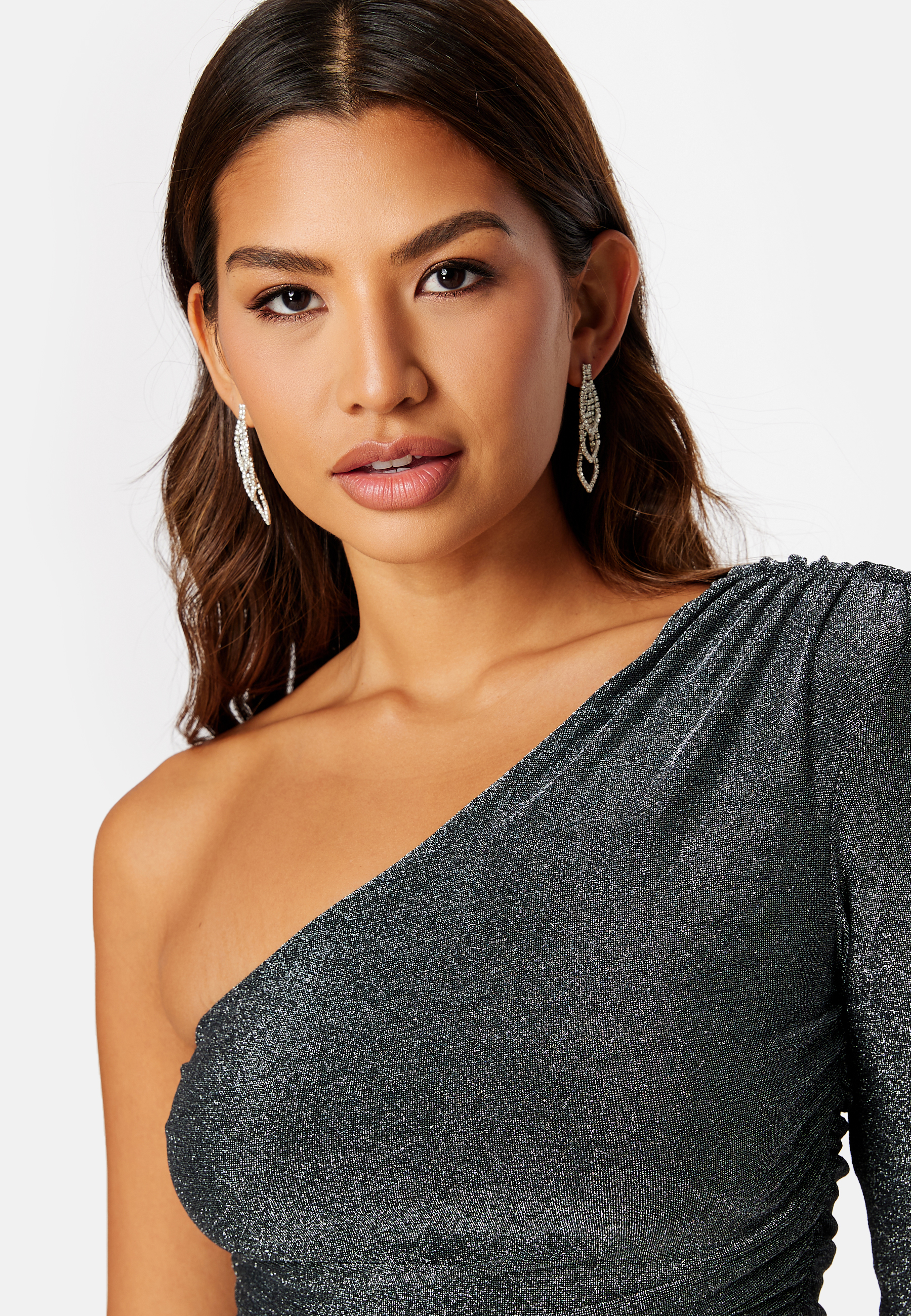 One Shoulder Glitter Mini Dress 3