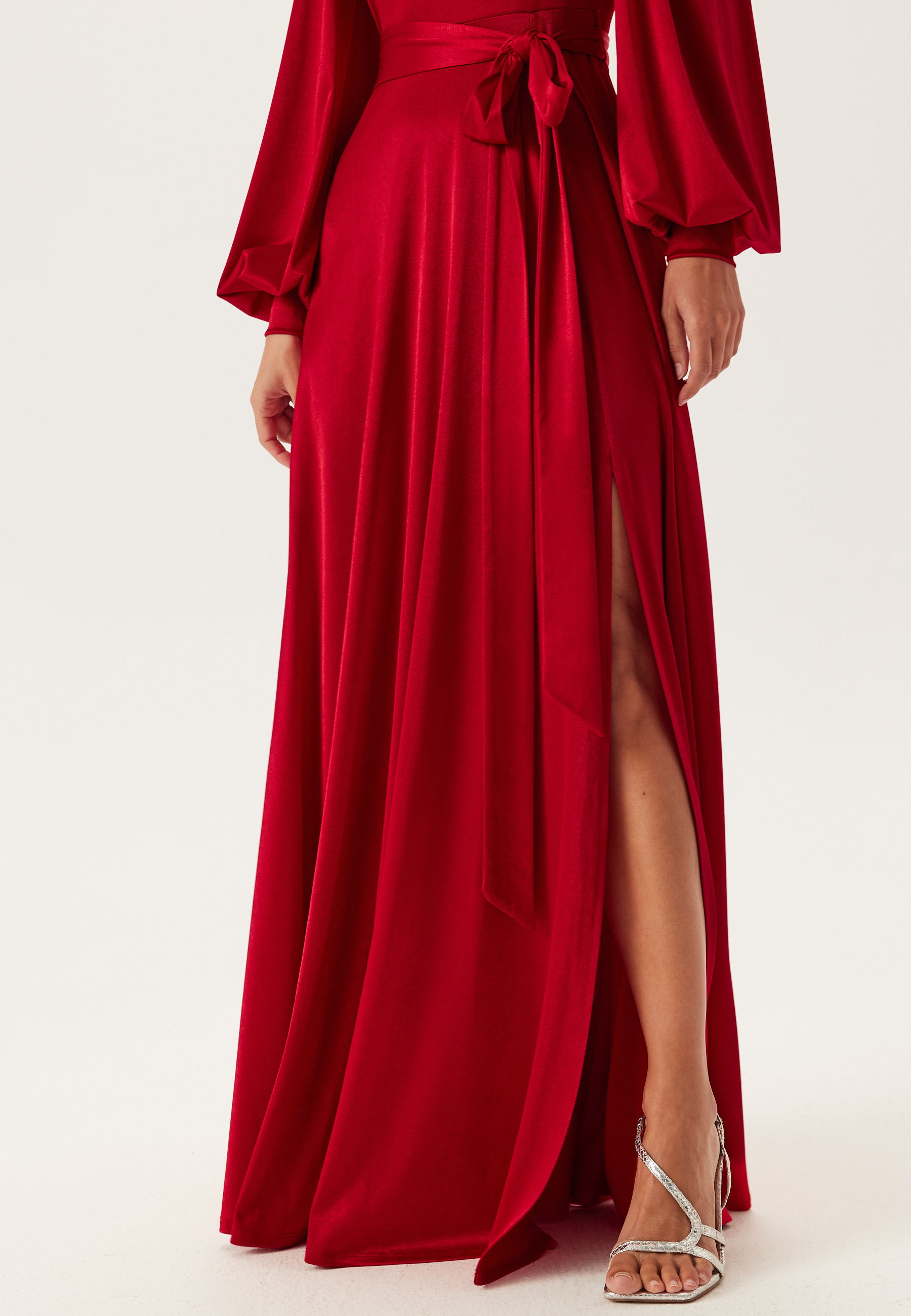 Satin Volume Sleeve Maxi Dress 4