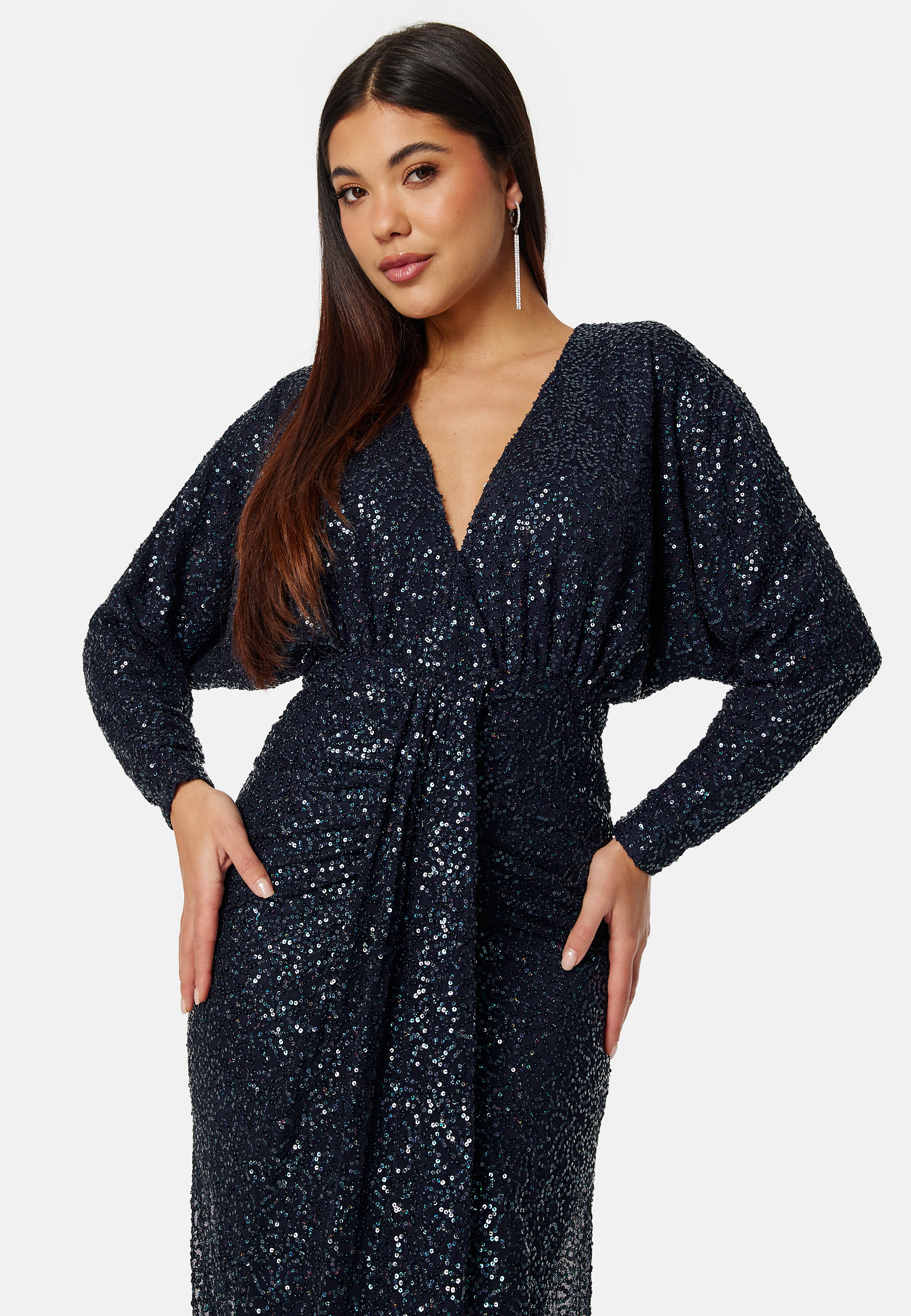 Sequin Deep V Maxi Dress 2