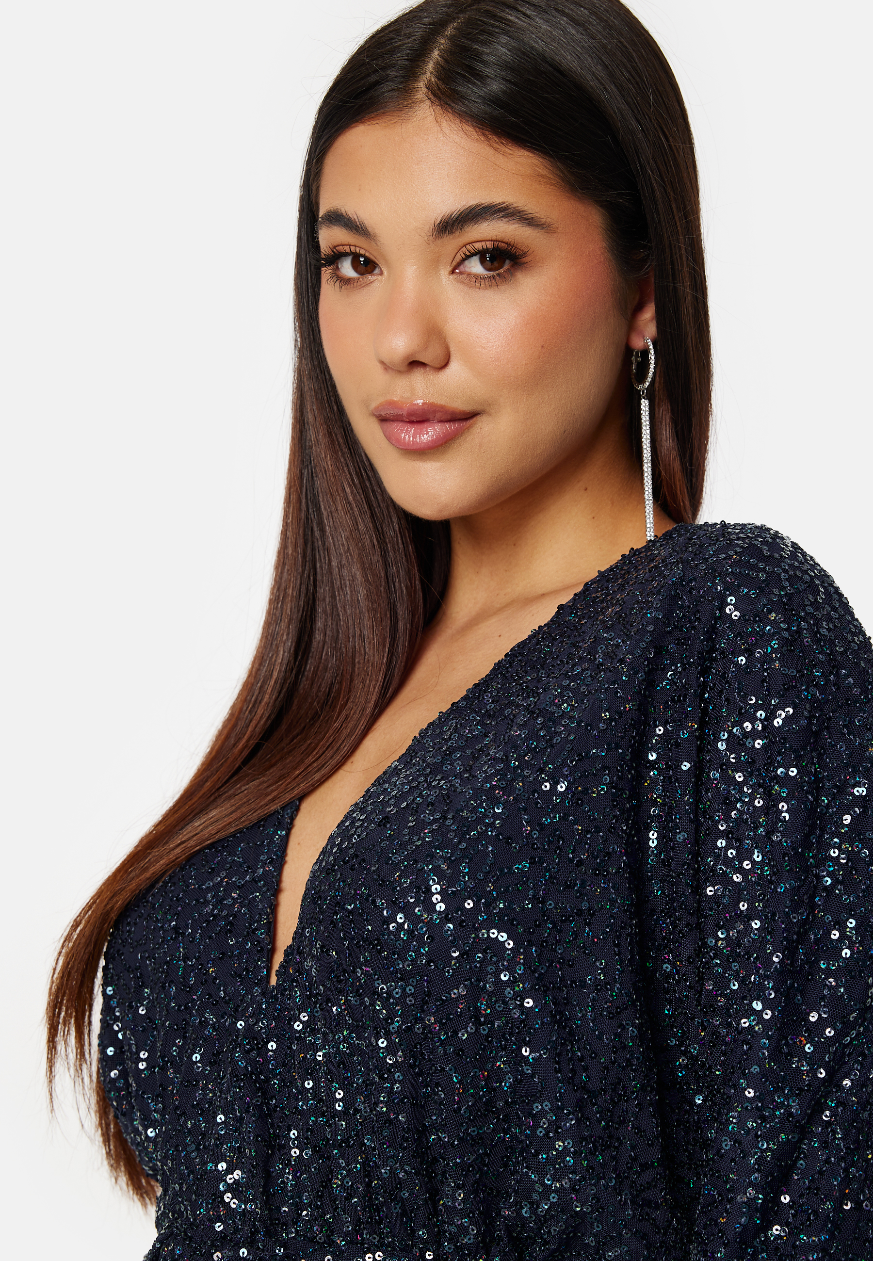 Sequin Deep V Maxi Dress 3