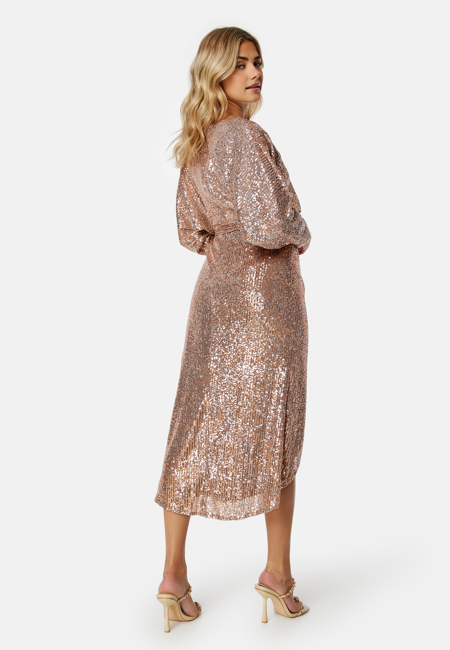 Sequin Wrap Midi Dress 2