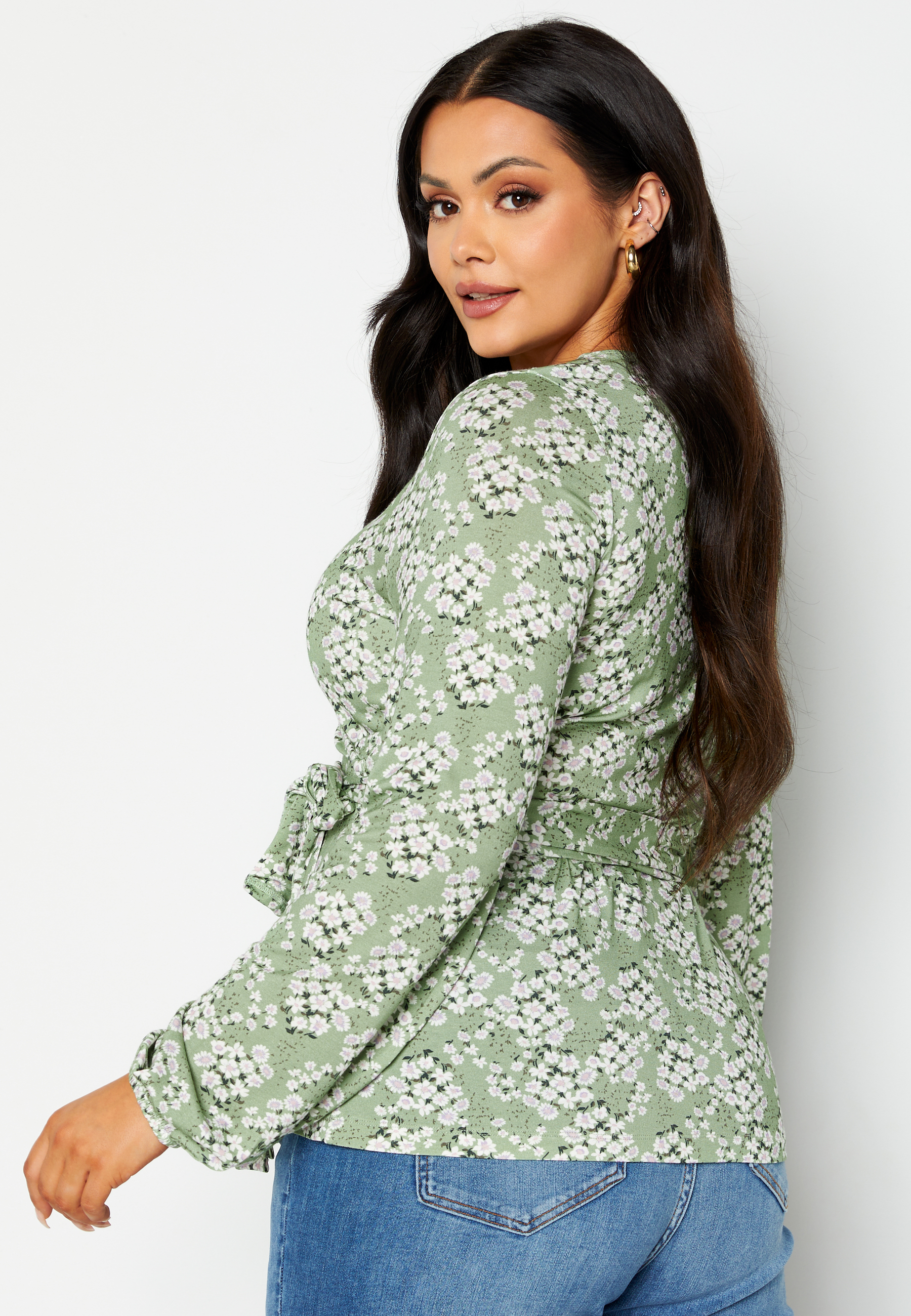 Amanda puff sleeve wrap top 2
