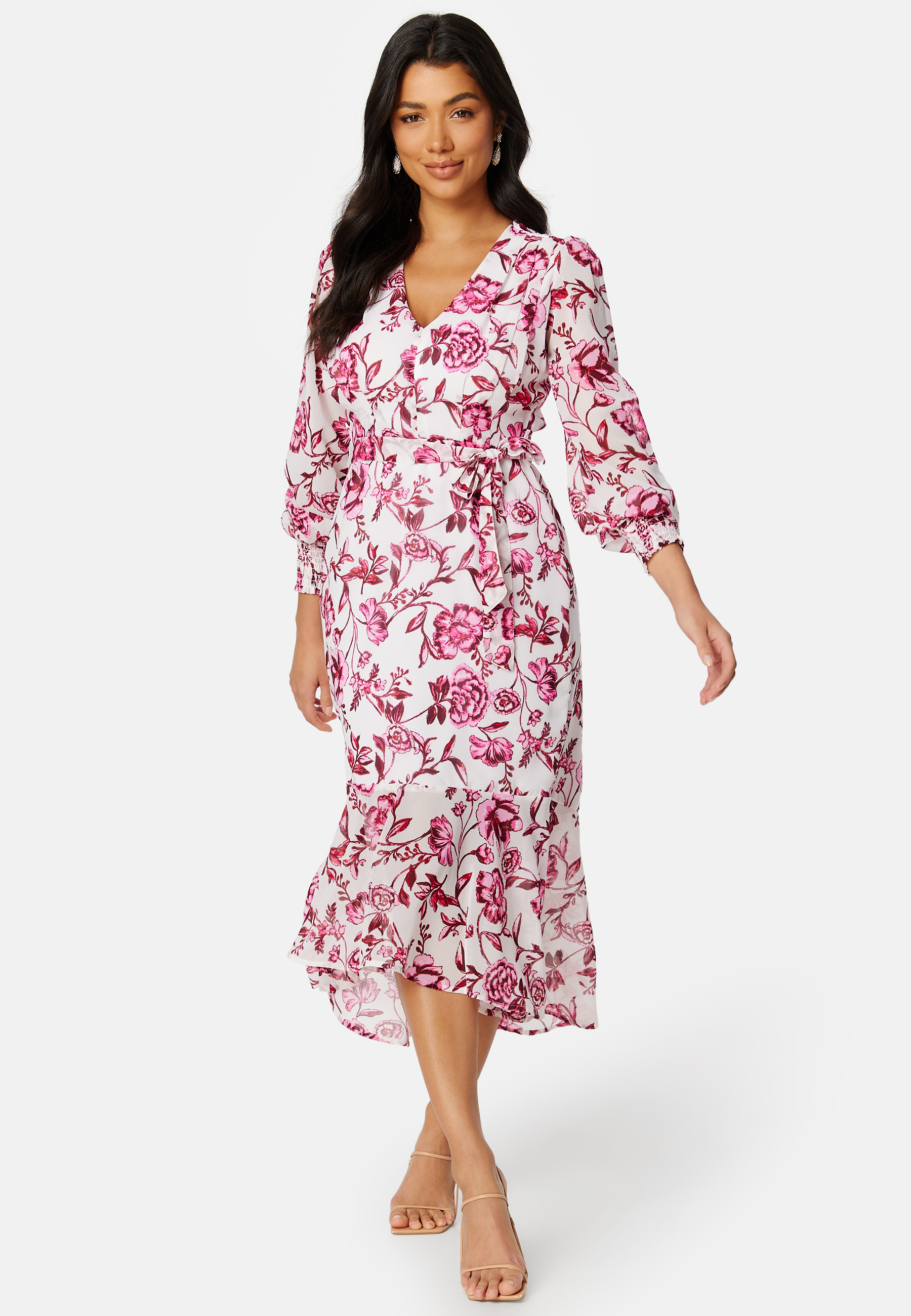 Danessa midi Puff Sleeve Dress