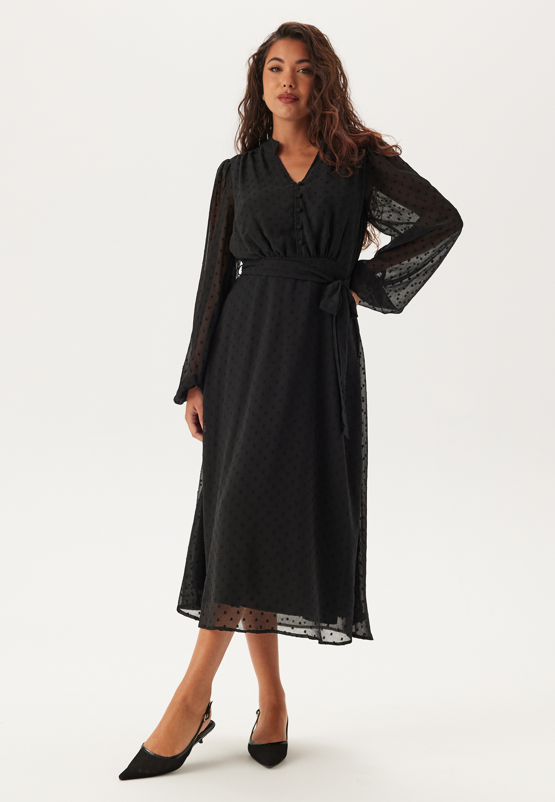 Dotted Button Dress