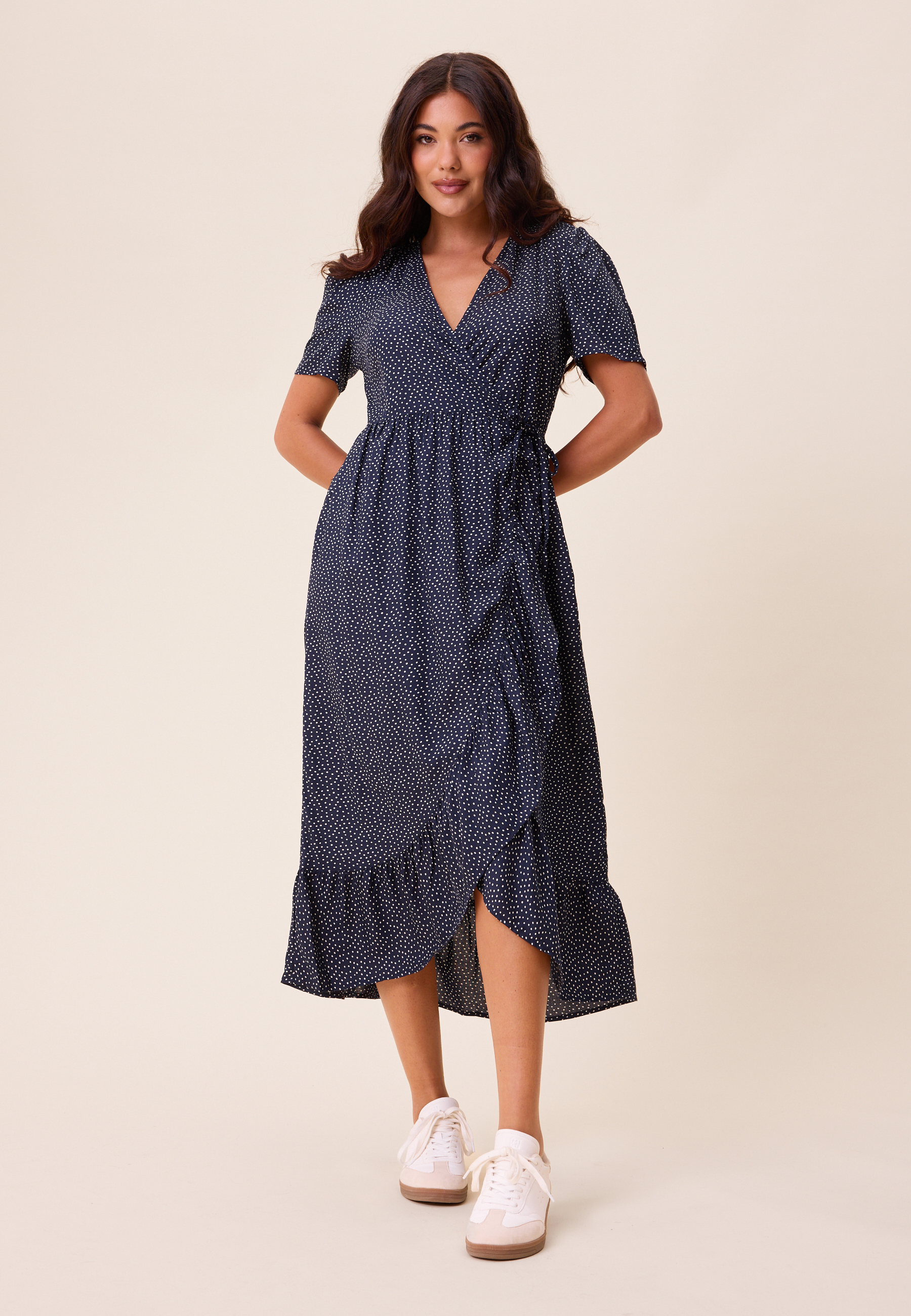 Evie Puff Sleeve Midi Wrap Dress 2