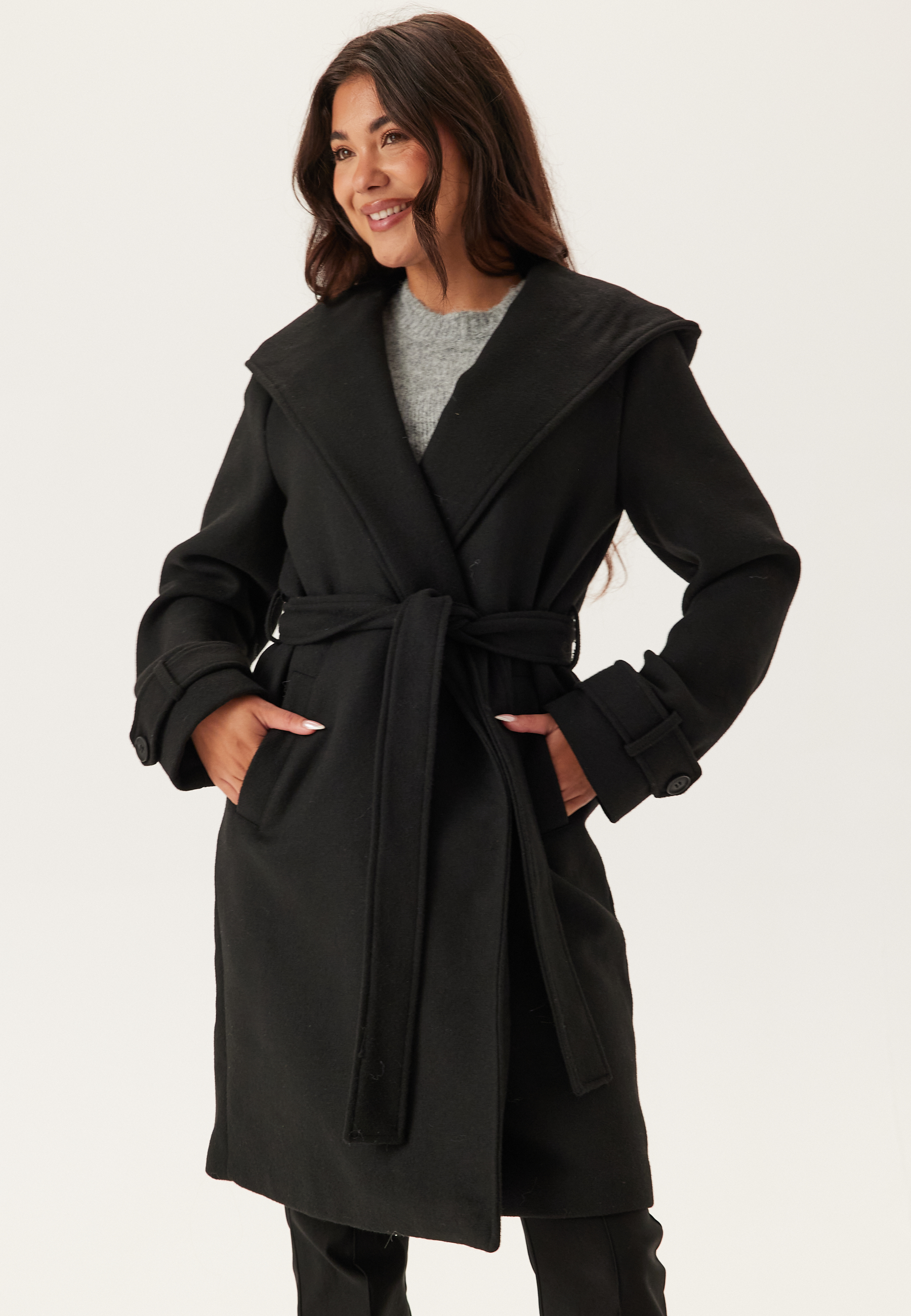 Hooded Wool Mix Coat 2