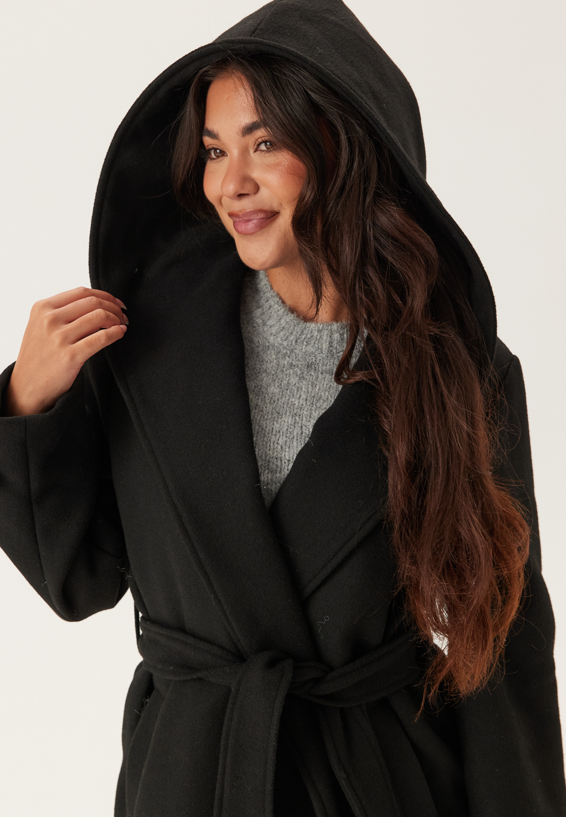 Hooded Wool Mix Coat 3