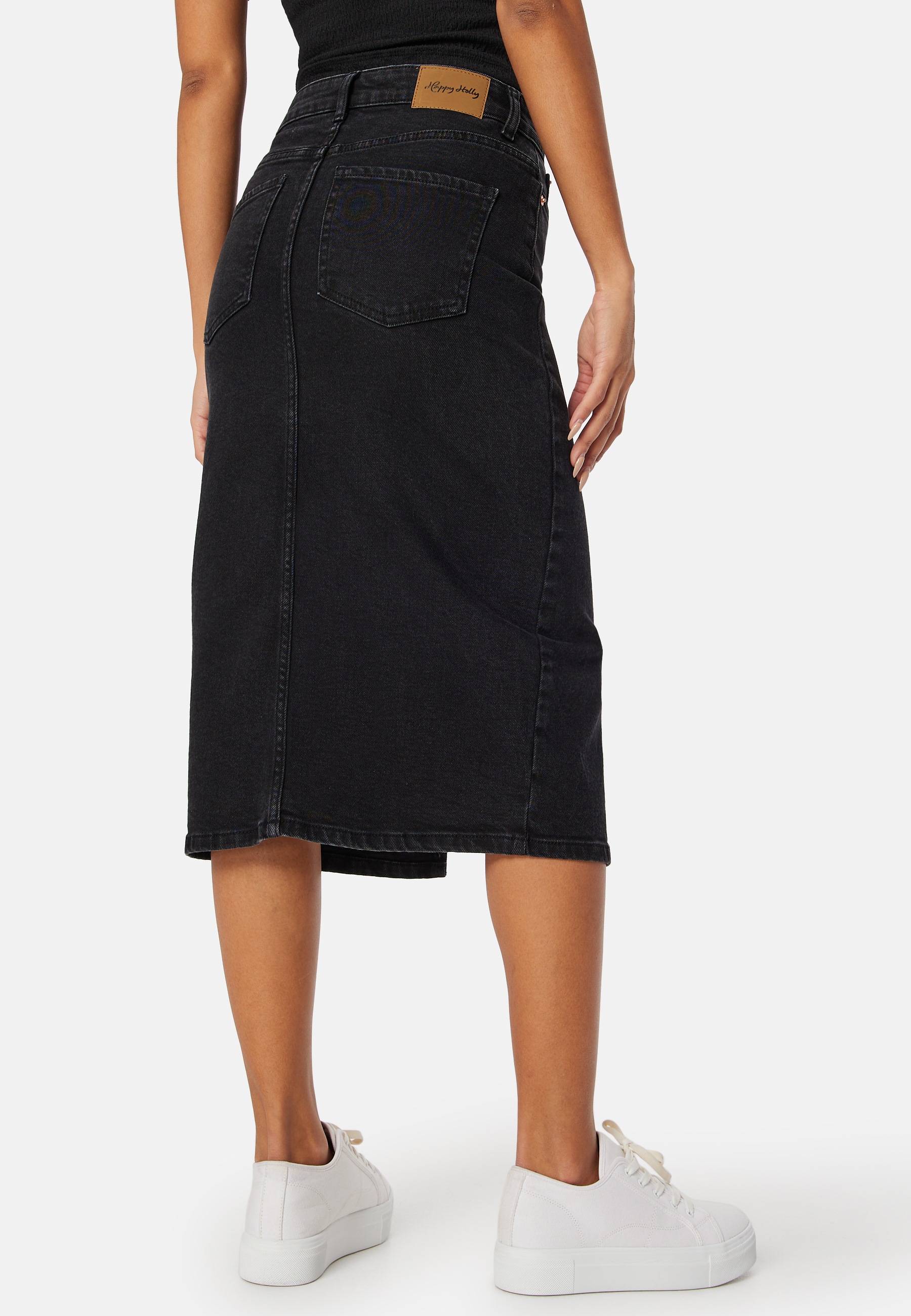 Denim Midi Slit Skirt 2