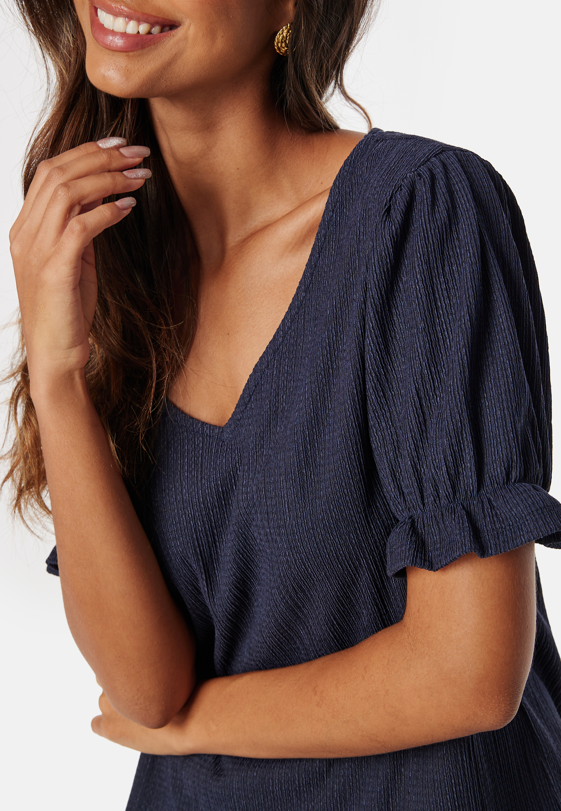 Puff Sleeve V-neck Top 3