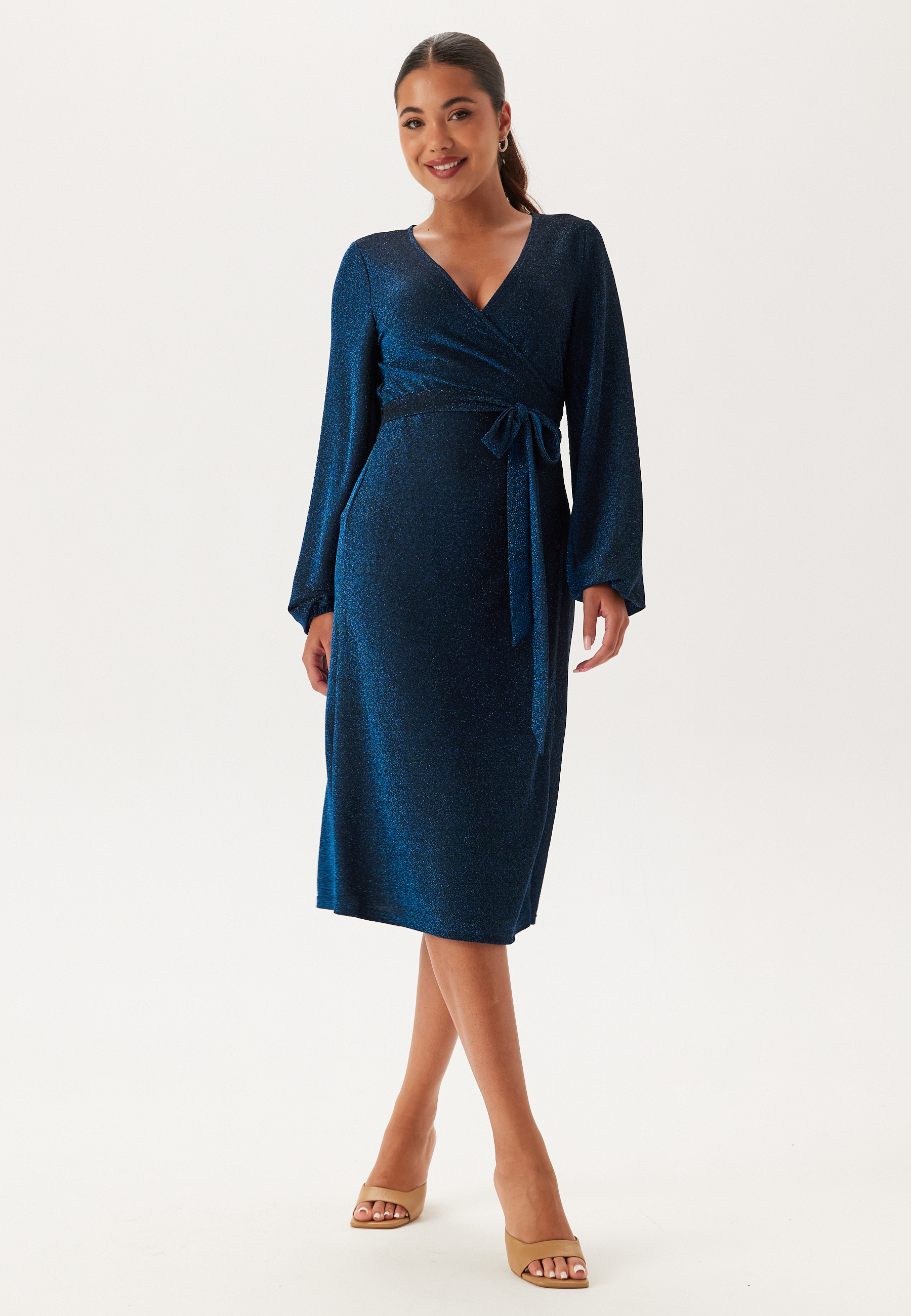Sparkling Midi Wrap Dress