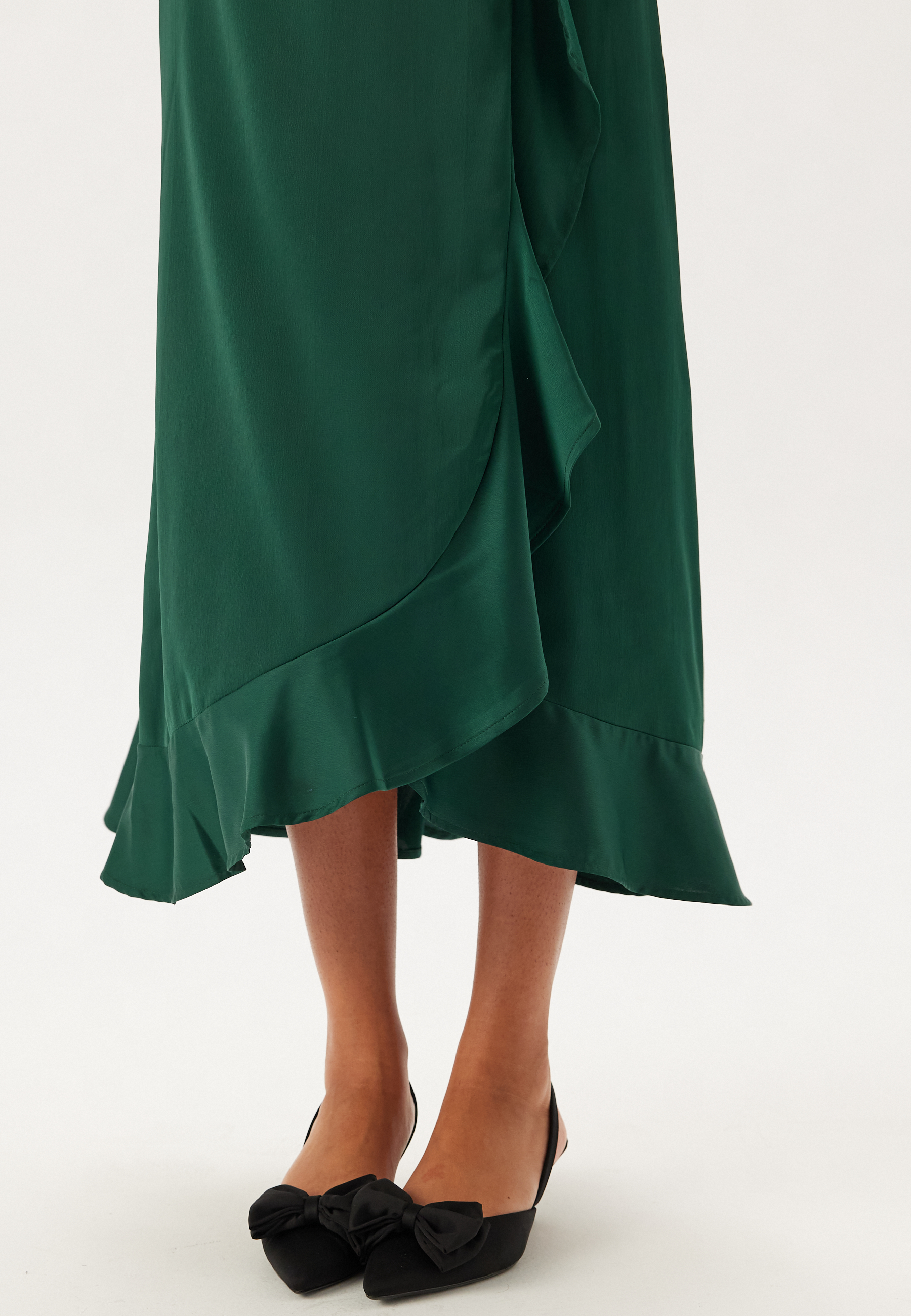 Wrap L/S Satin Maxi Dress 3