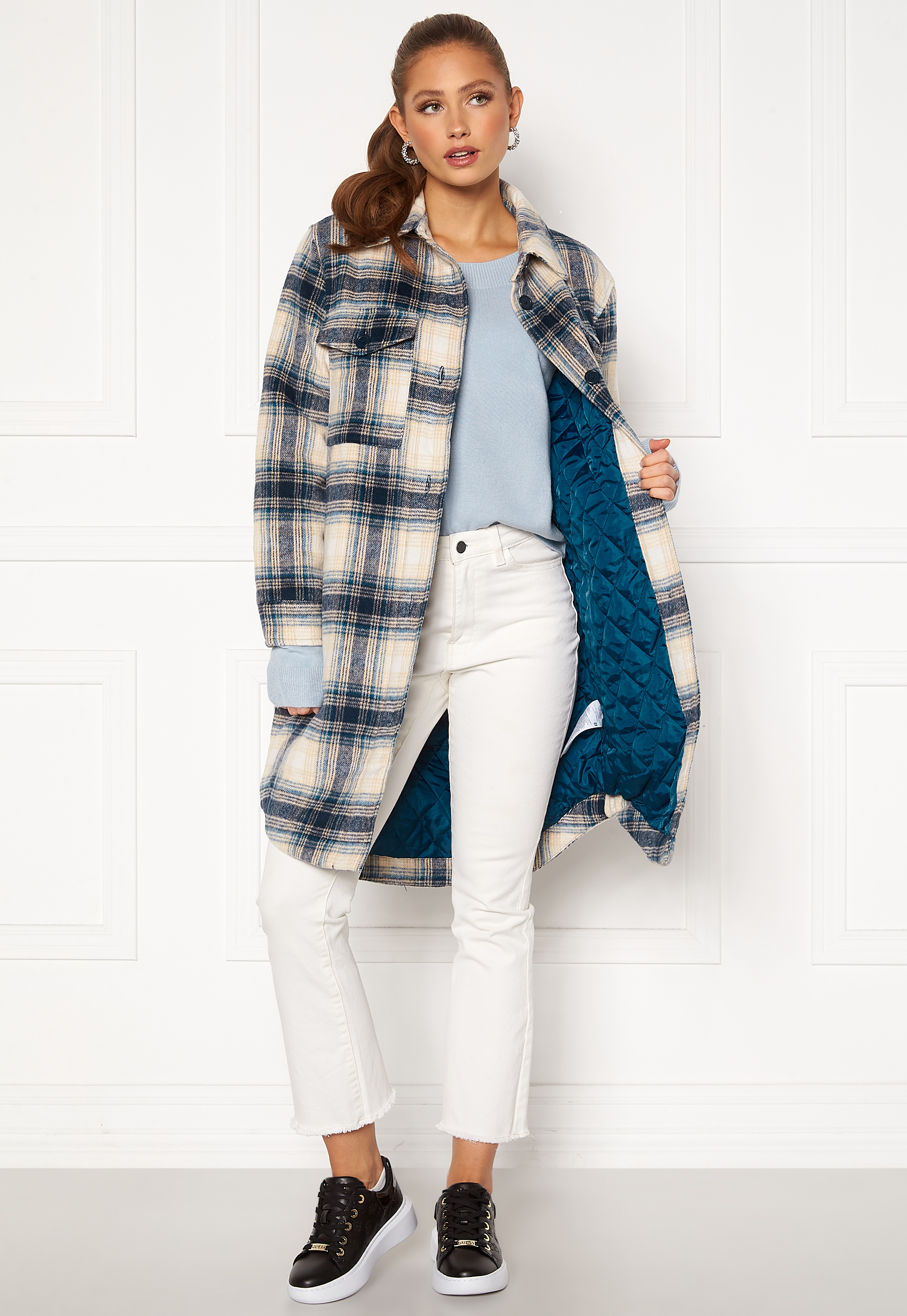 Long Check Shirt Jacket 2