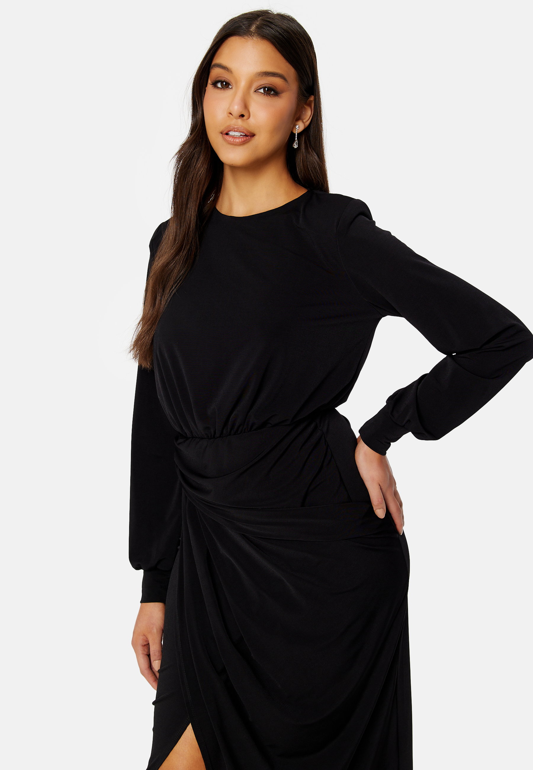 Balloon Sleeve Rouch Dress 2