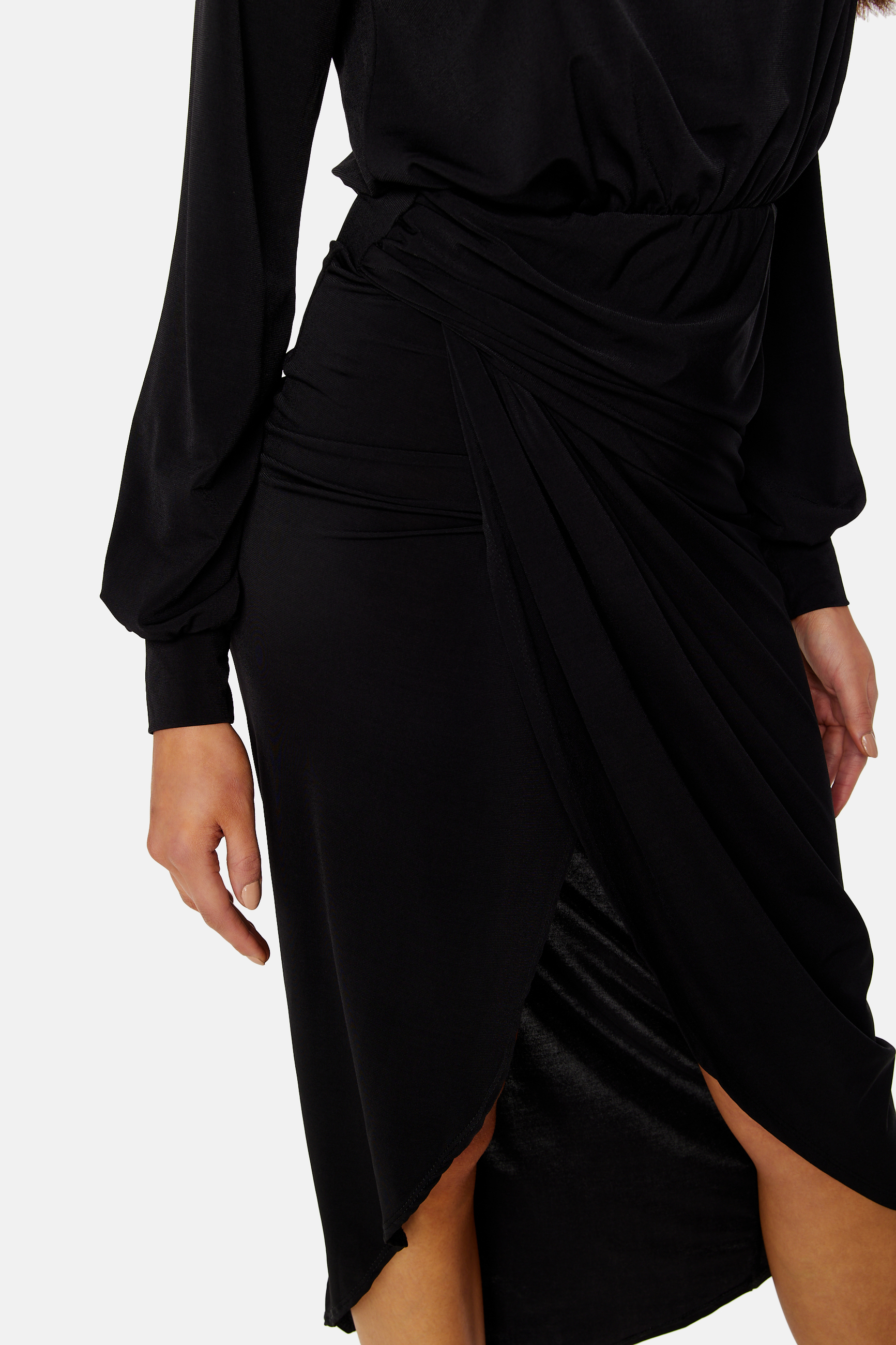 Balloon Sleeve Rouch Dress 3