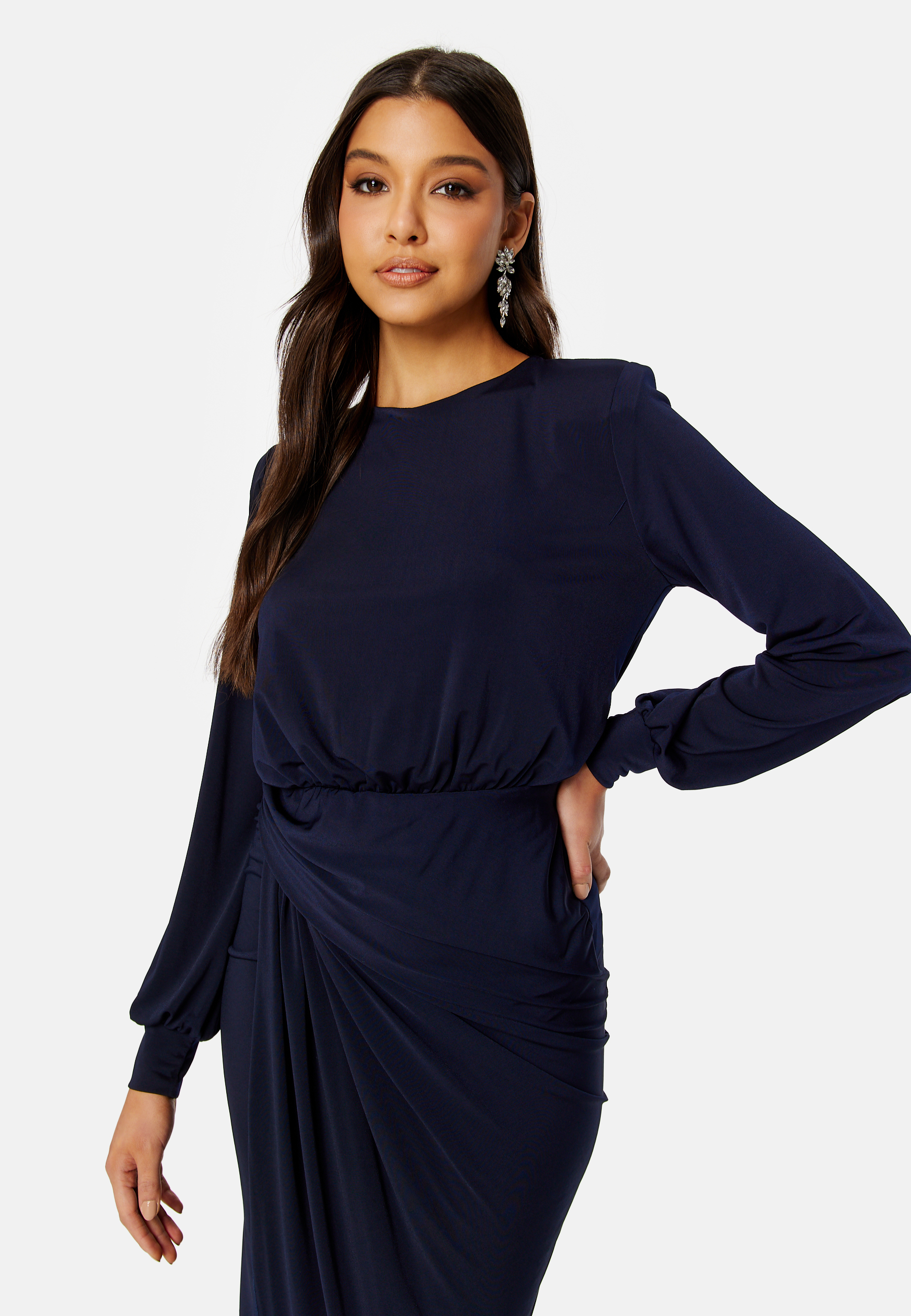 Balloon Sleeve Rouch Dress 2