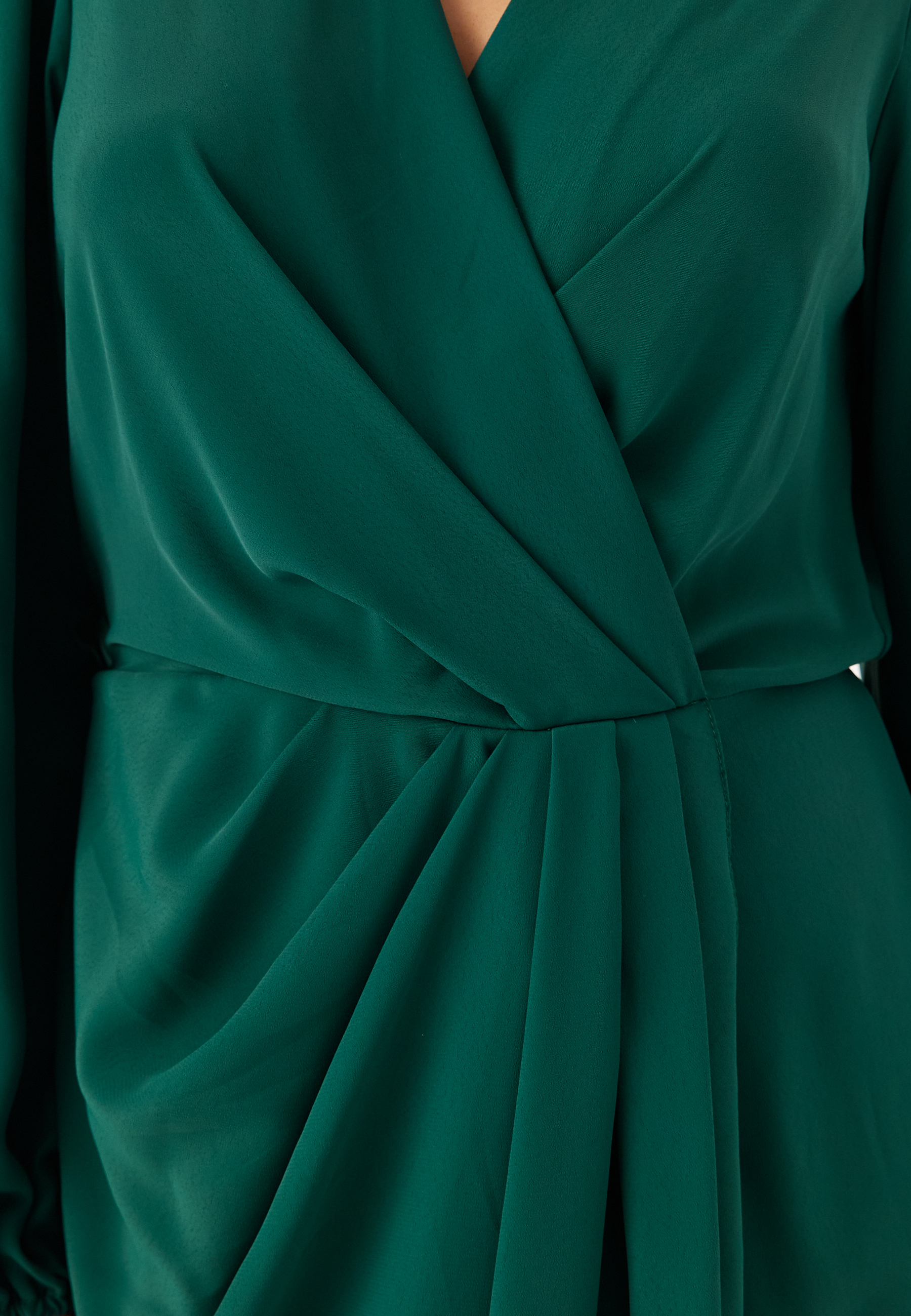 Balloon Sleeve Wrap Front Maxi Dress 2