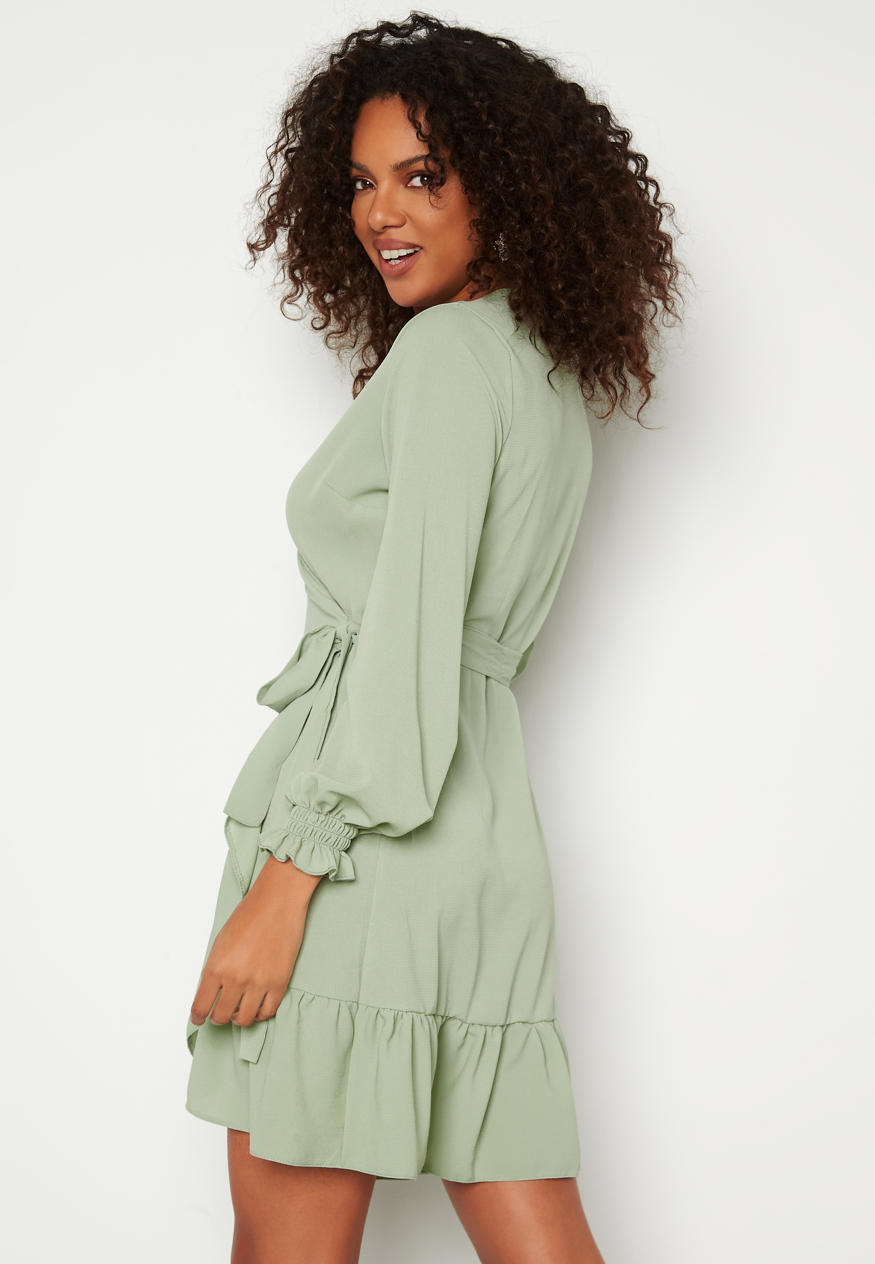Frilly Wrap Mini Dress 2