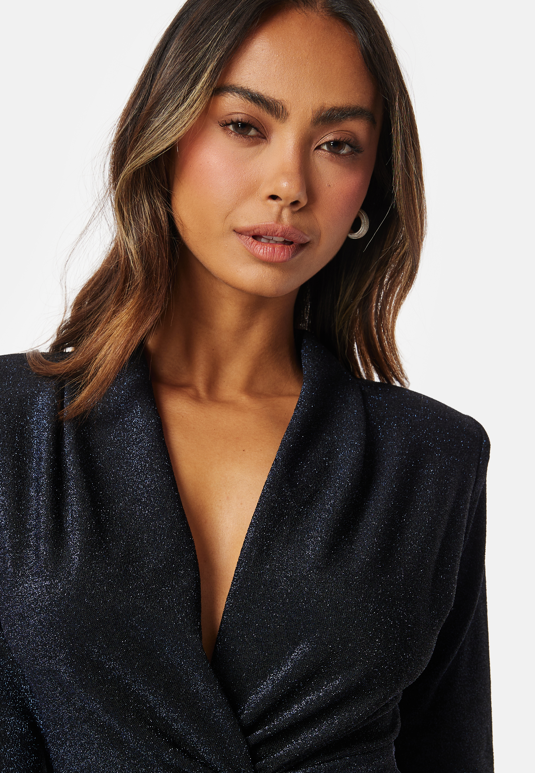 Glitter Long Sleeve Rouch Dress 2