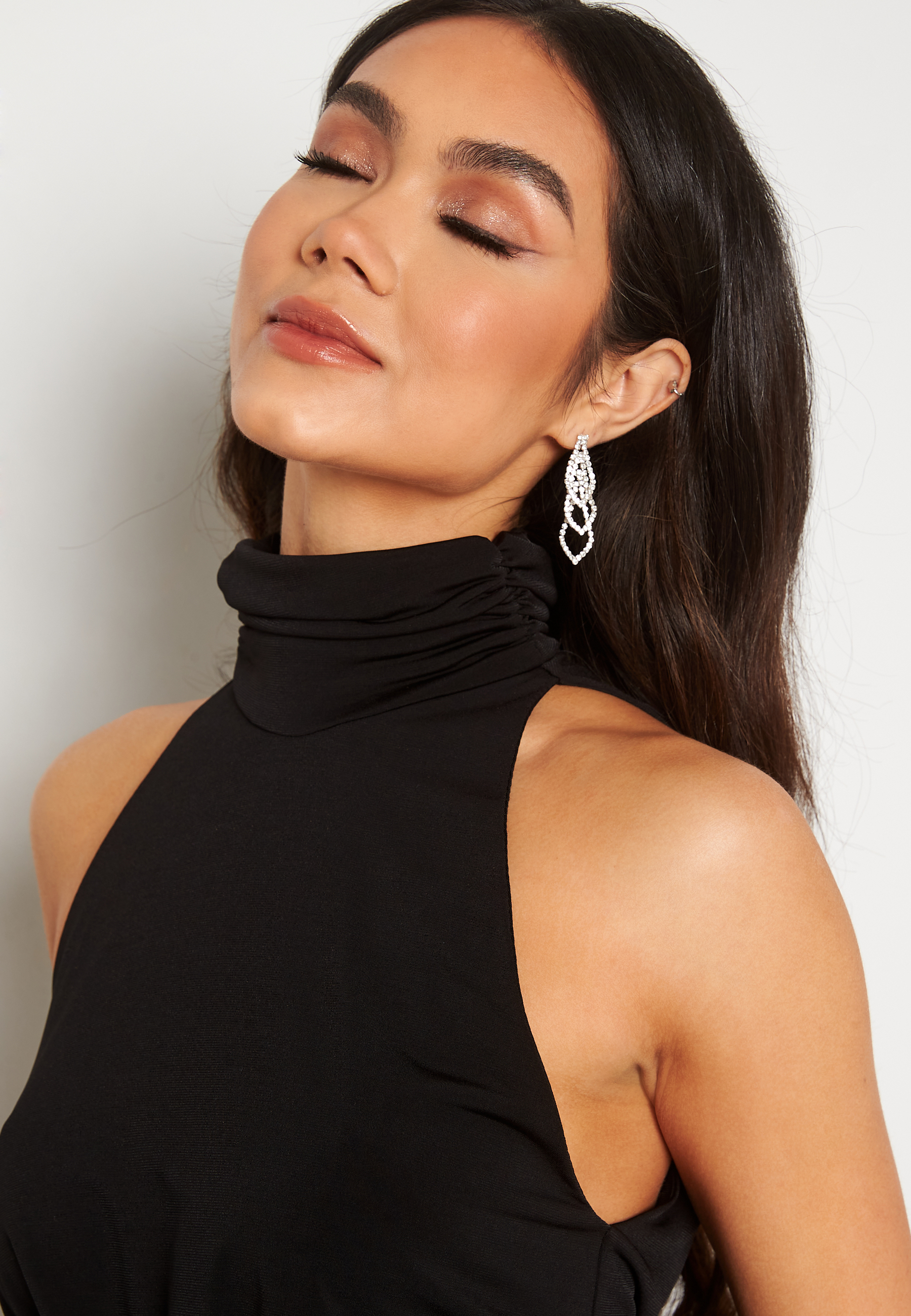 High Neck Rouch Dress 3