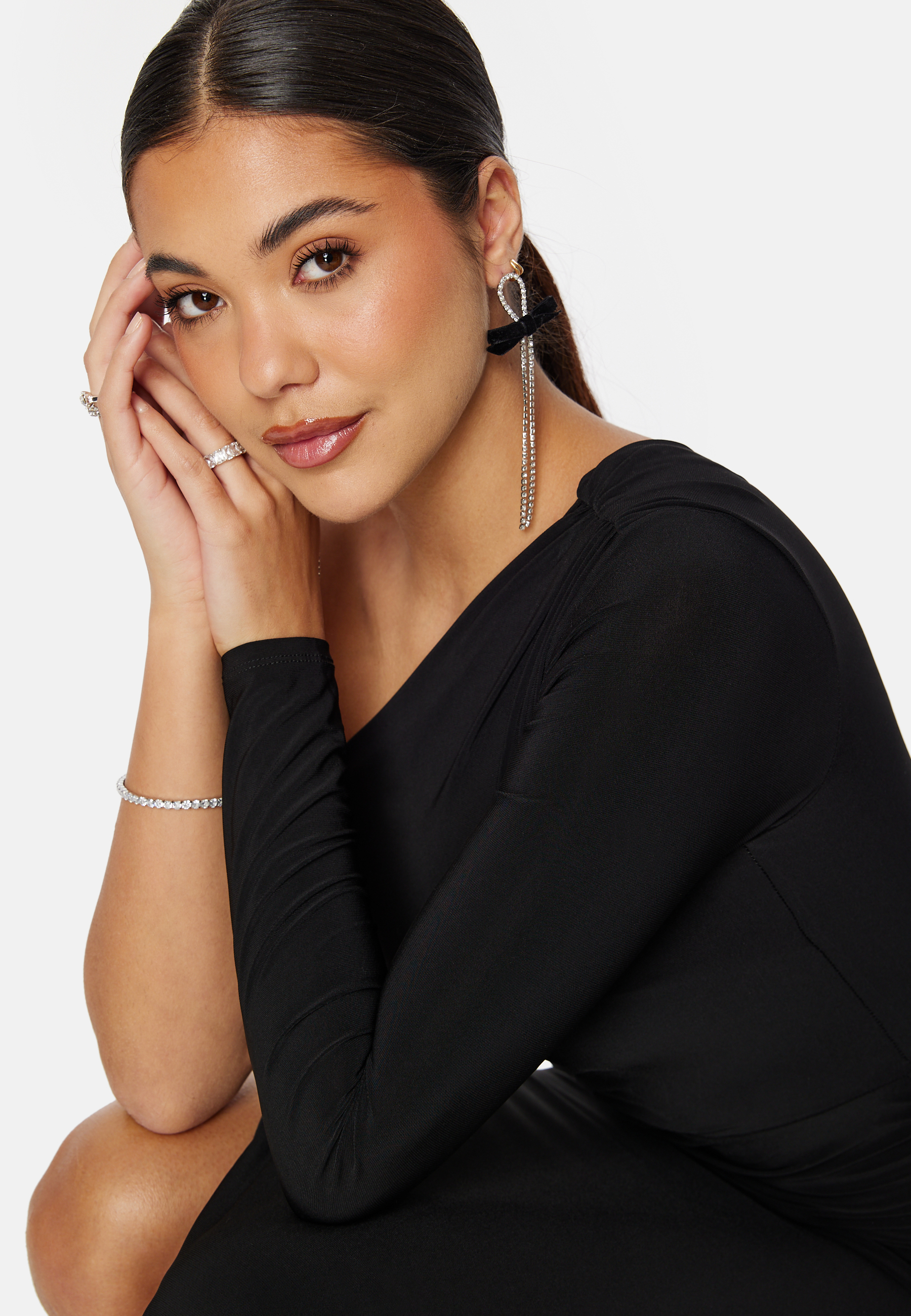 Long Sleeve One Shoulder Maxi Dress 4