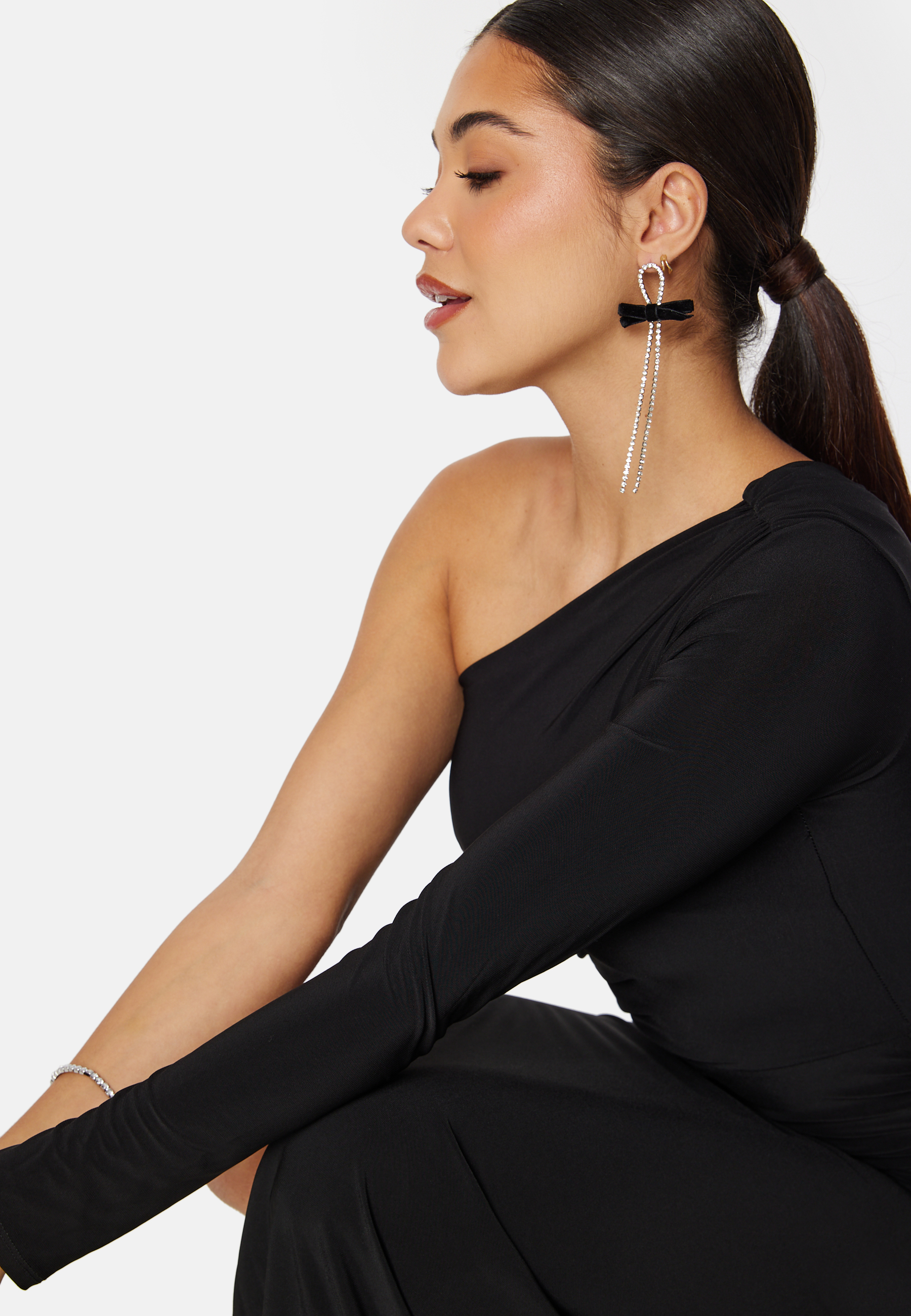 Long Sleeve One Shoulder Maxi Dress 5