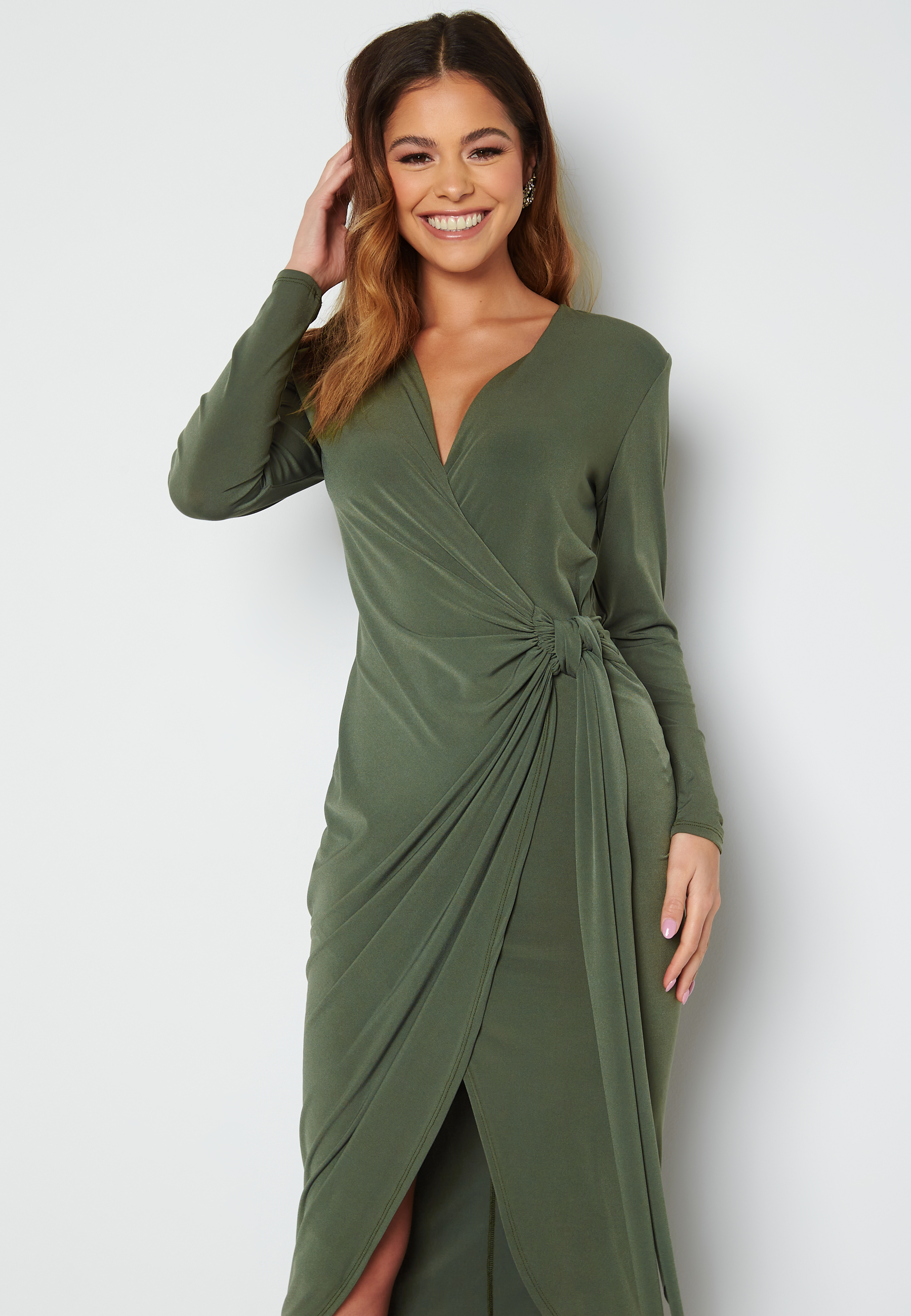 Long Sleeve Wrap Maxi Dress 2