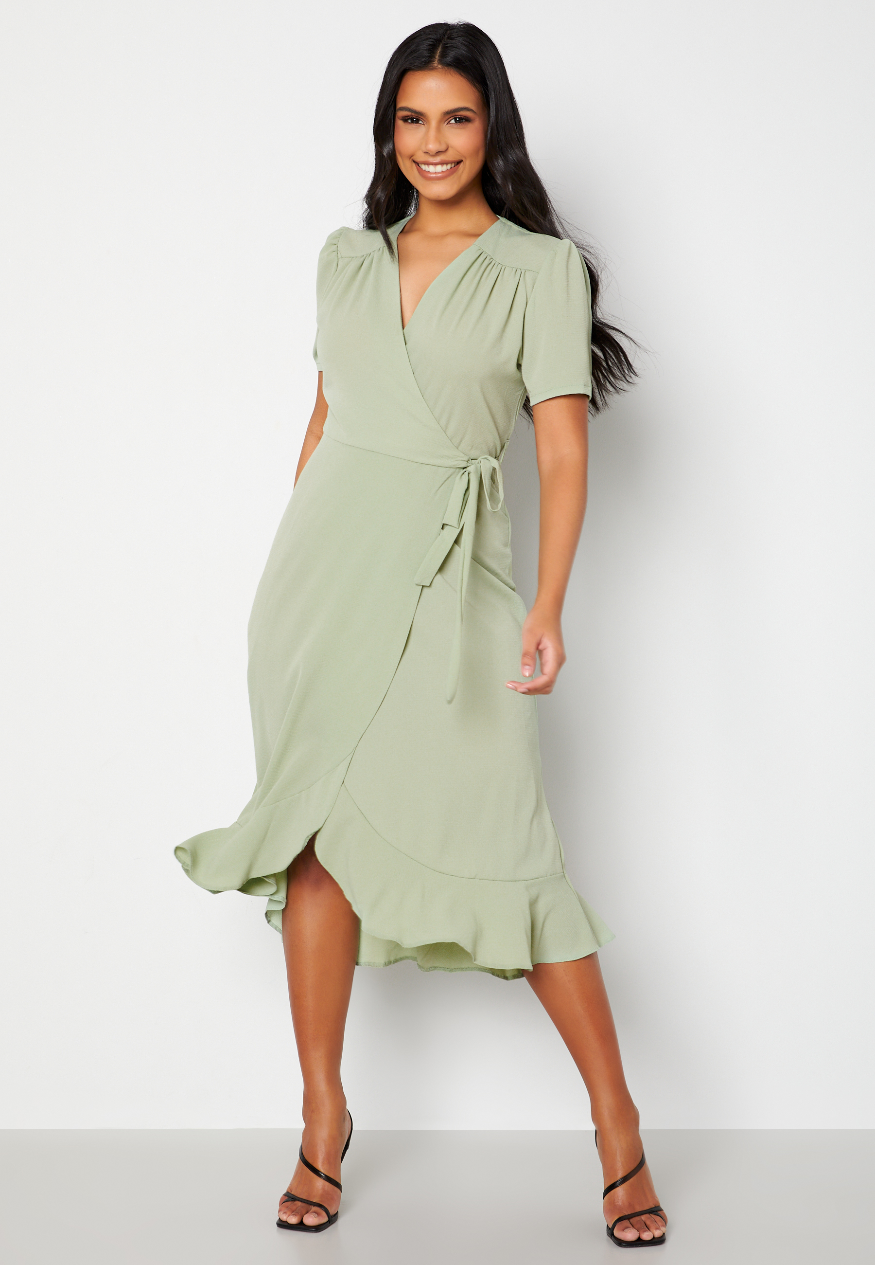 Short Sleeve Wrap Dress