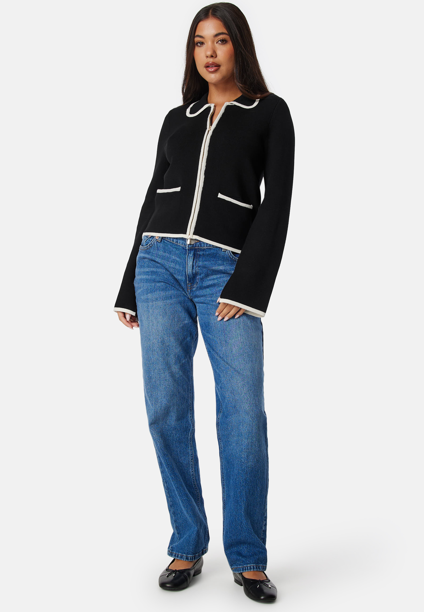 Josefin Contrast Zip Knit Jacket 6