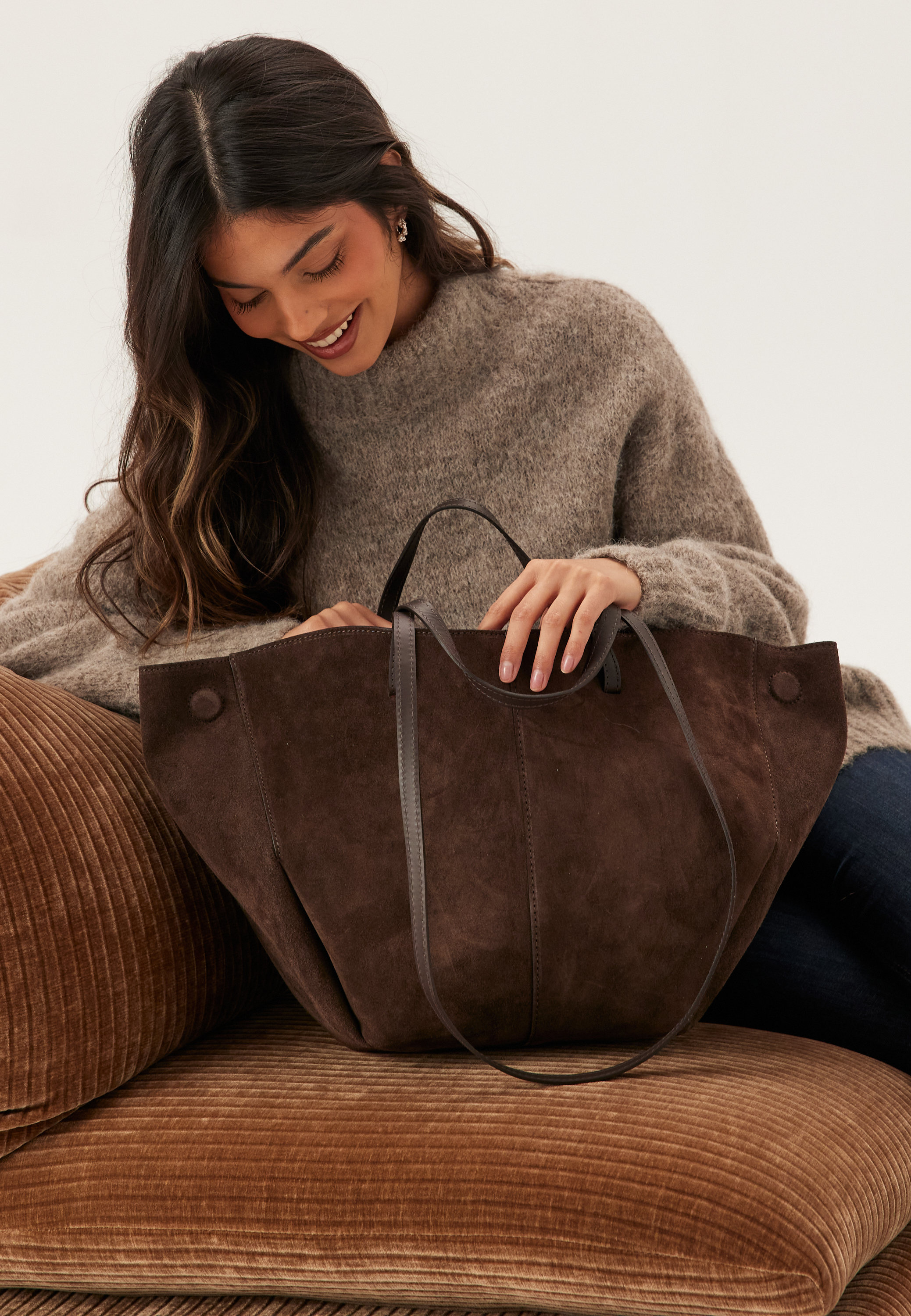 Nola XL Suede Handbag 5