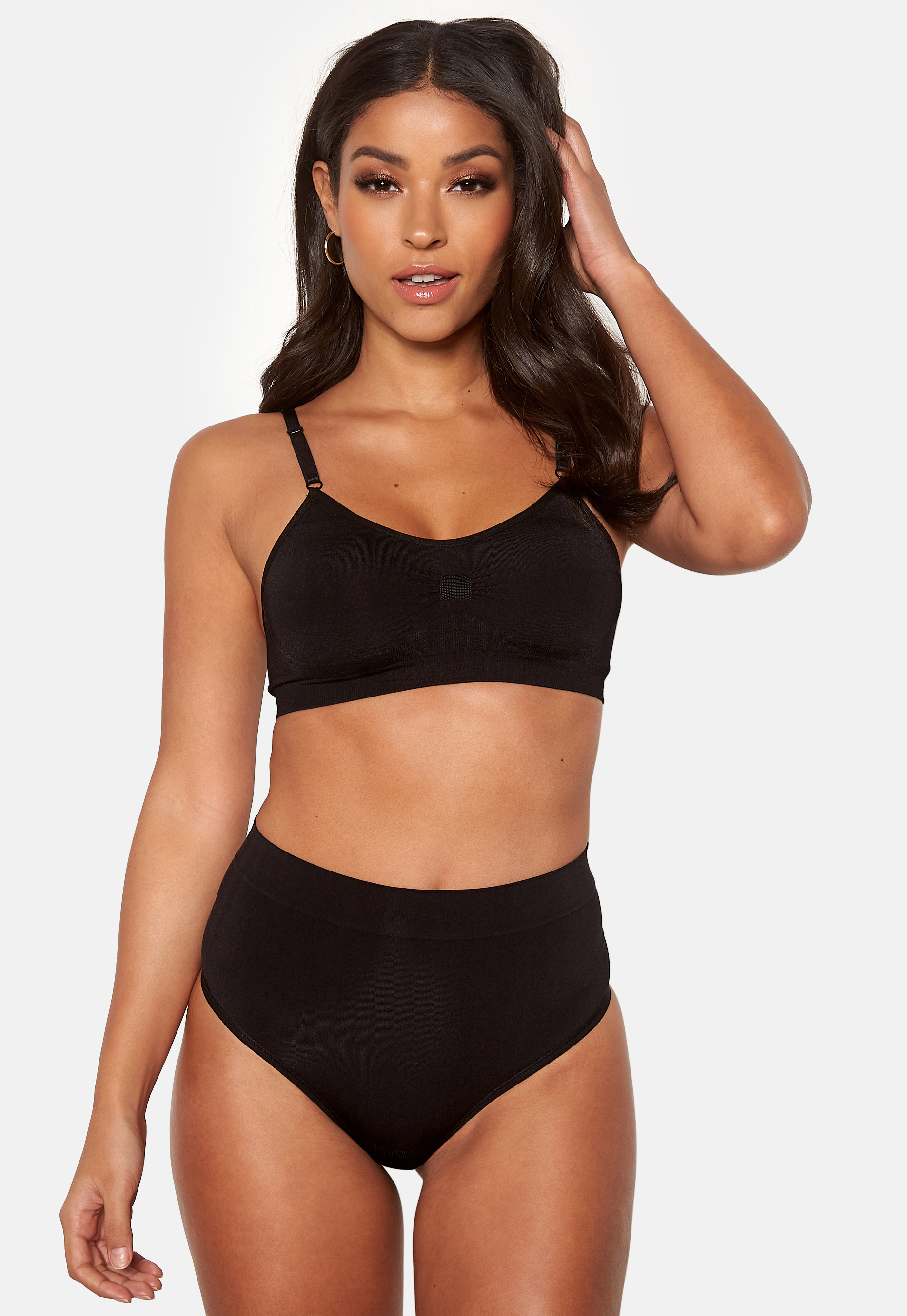 Alternativ bild 1 för Magic BH Comfort Bra Spagetthi Straps Svart nylon XX-Large Dam