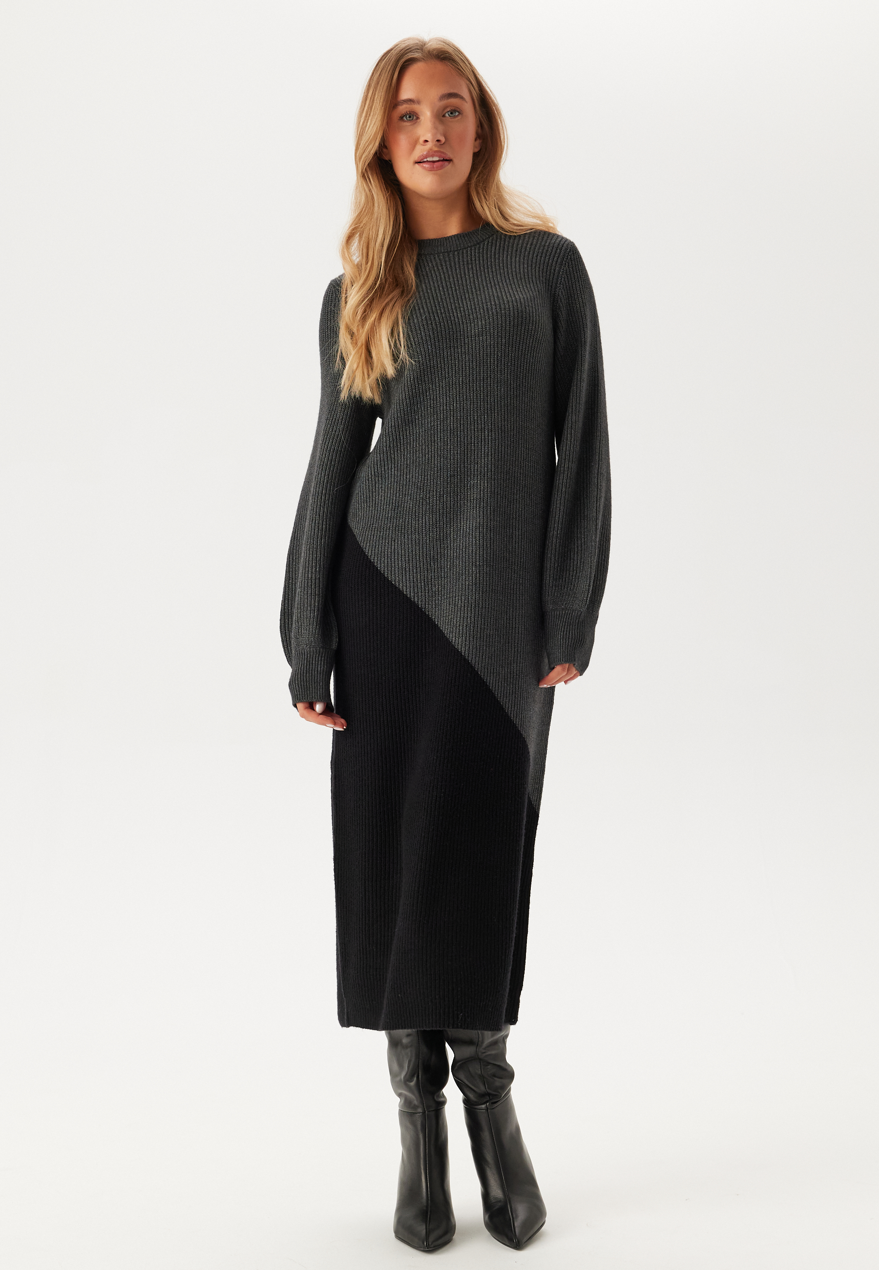 Objditte Re L/S Knit Midi Dress 2