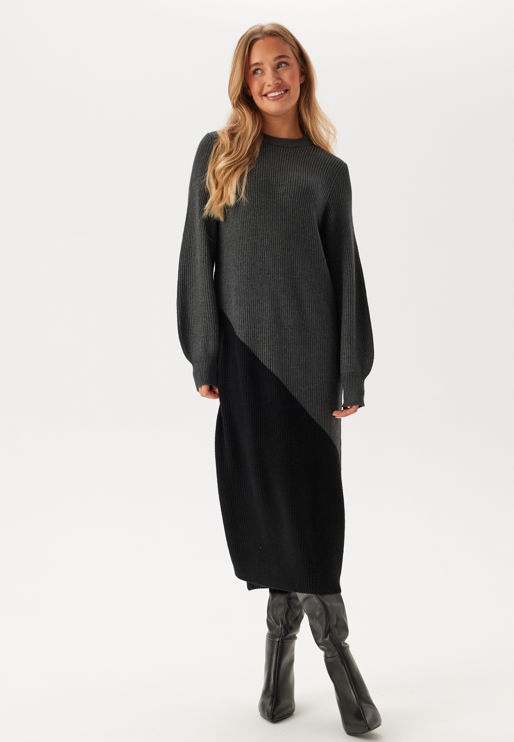 Objditte Re L/S Knit Midi Dress 3