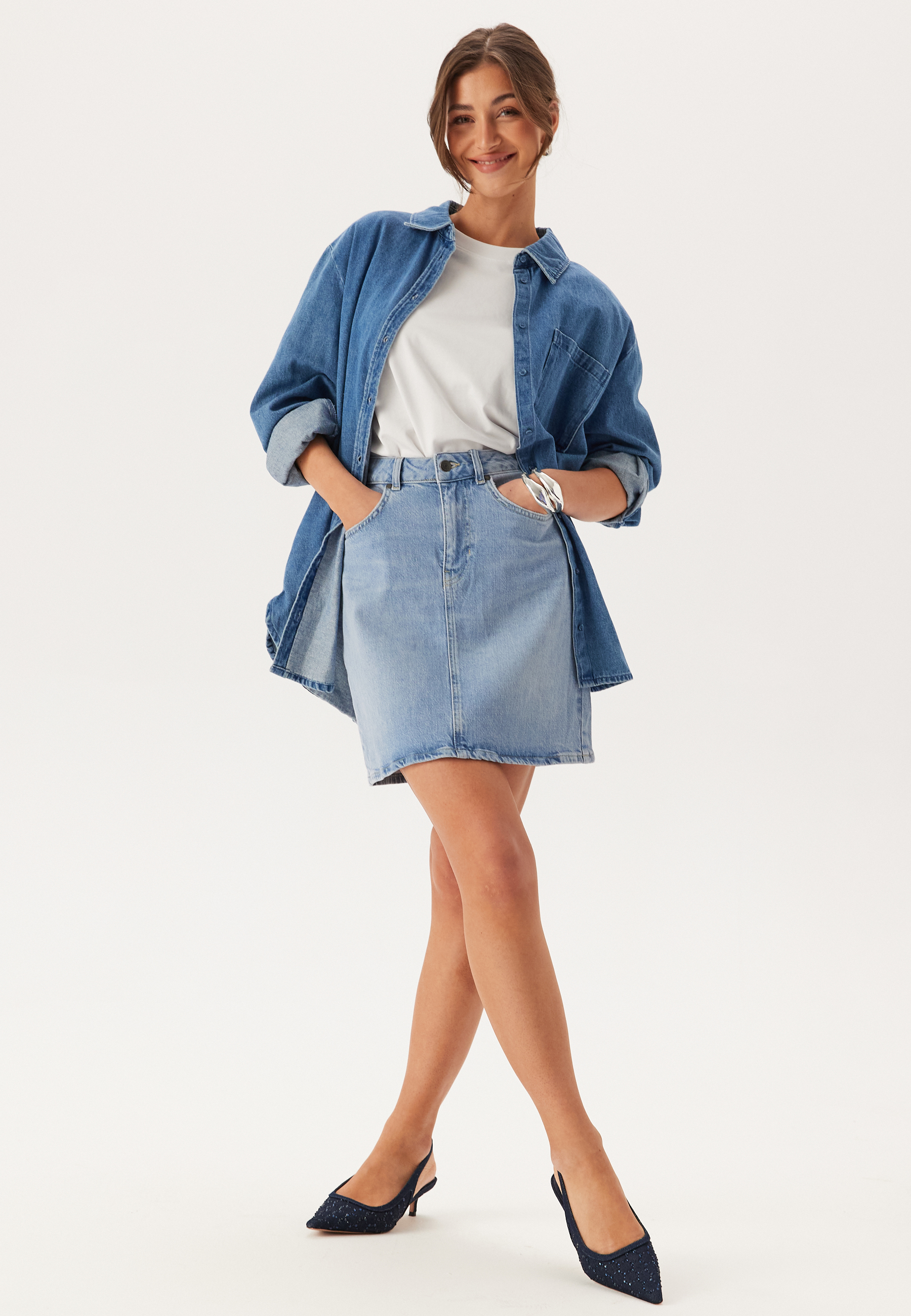 Objellen Hw Short Denim Skirt 3