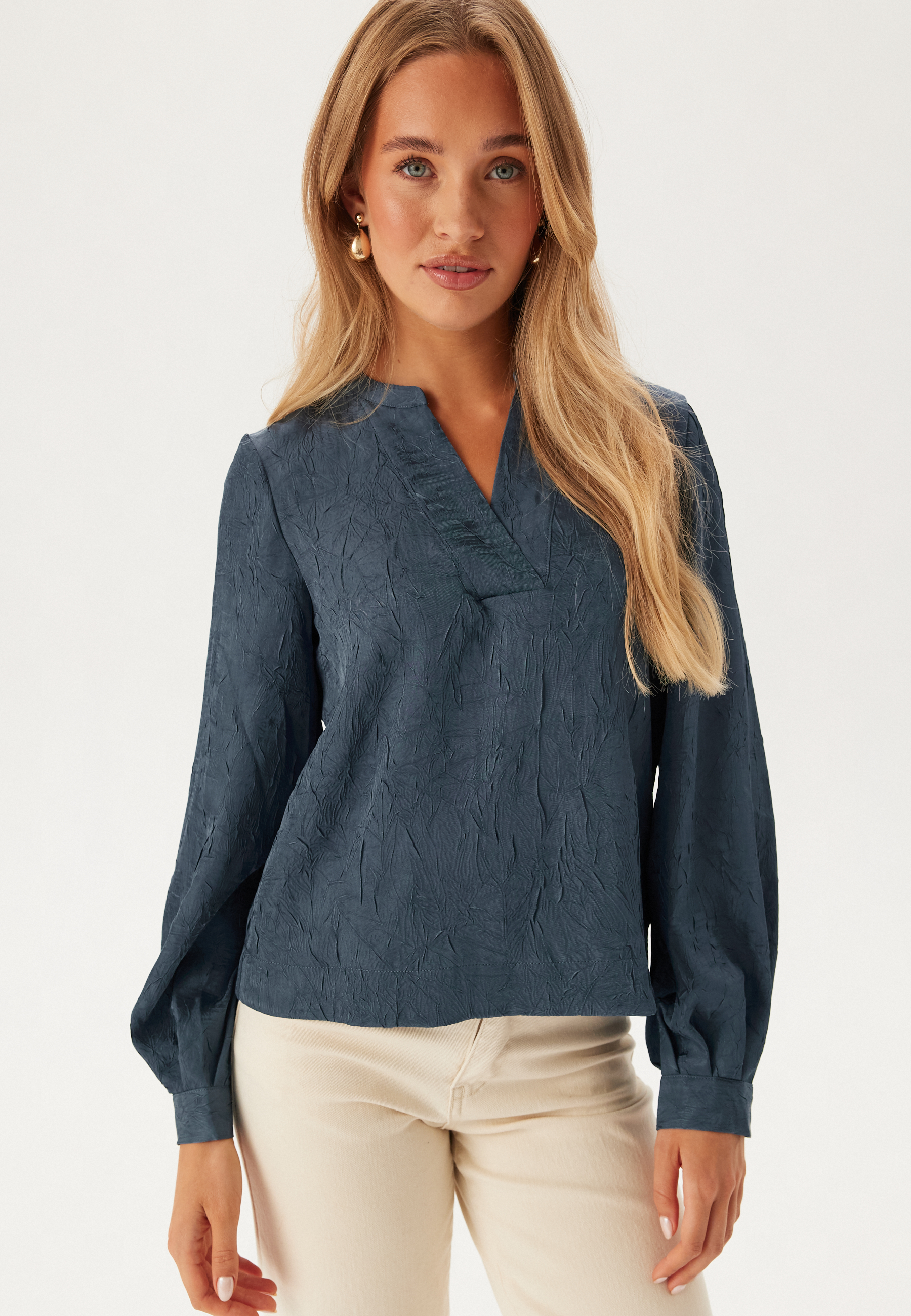 Objjohnson Re L/S V-NECK TOP N