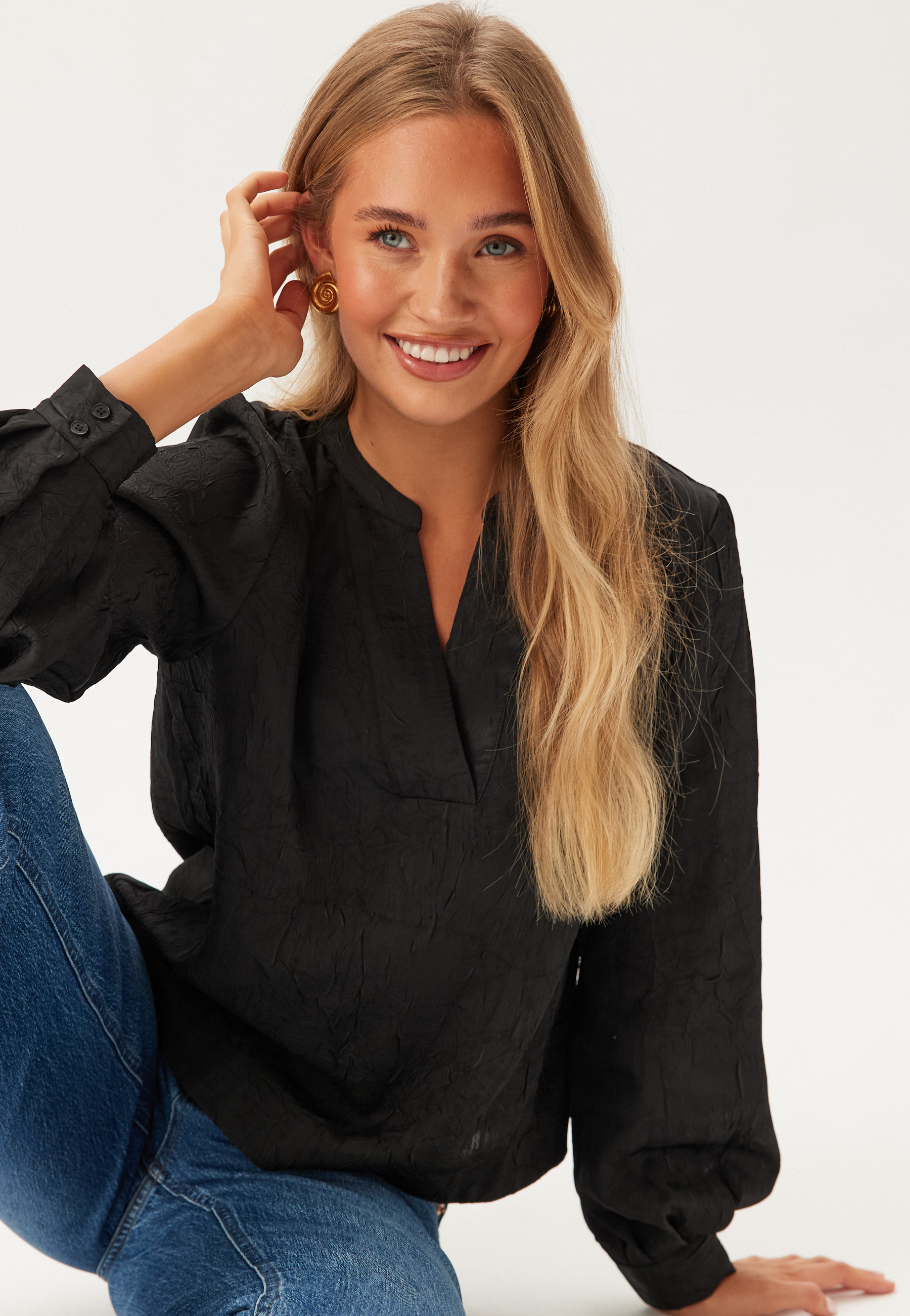 Objjohnson Re L/S V-NECK TOP N