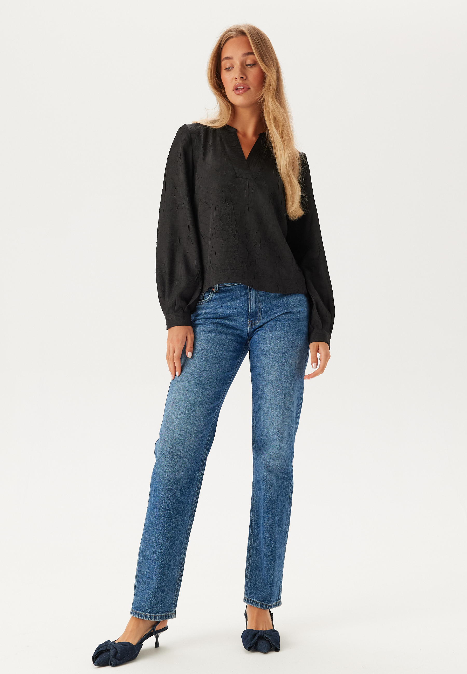 Objjohnson Re L/S V-NECK TOP 2